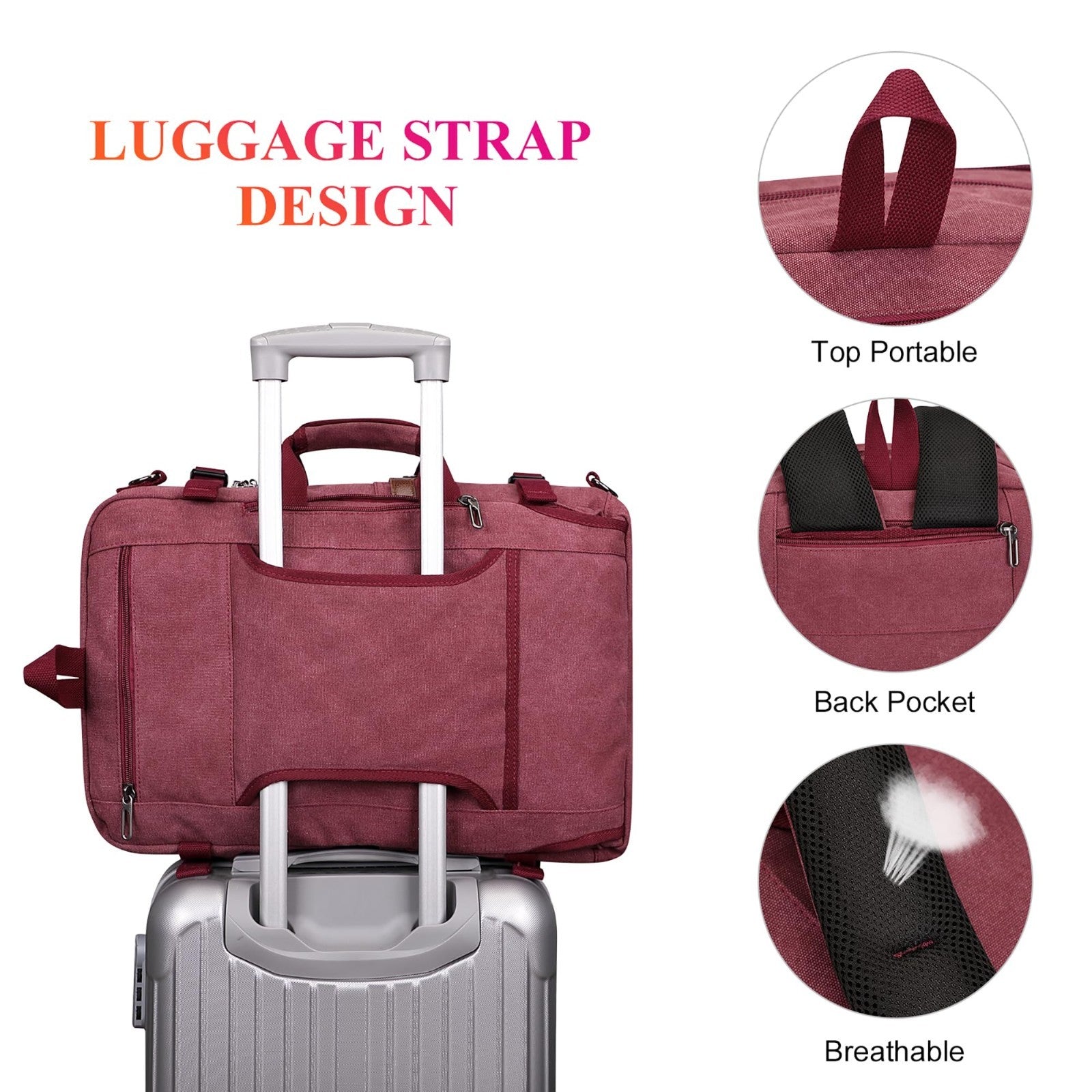 Large Canvas Travel Backpack for Women, 16 Inch Laptop Compatible, Stylish & Dur4