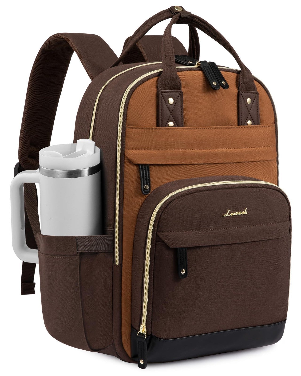 Stylish 15.6" Laptop Backpack with Tumbler Holder, Cute College & Work Bag, Gift1