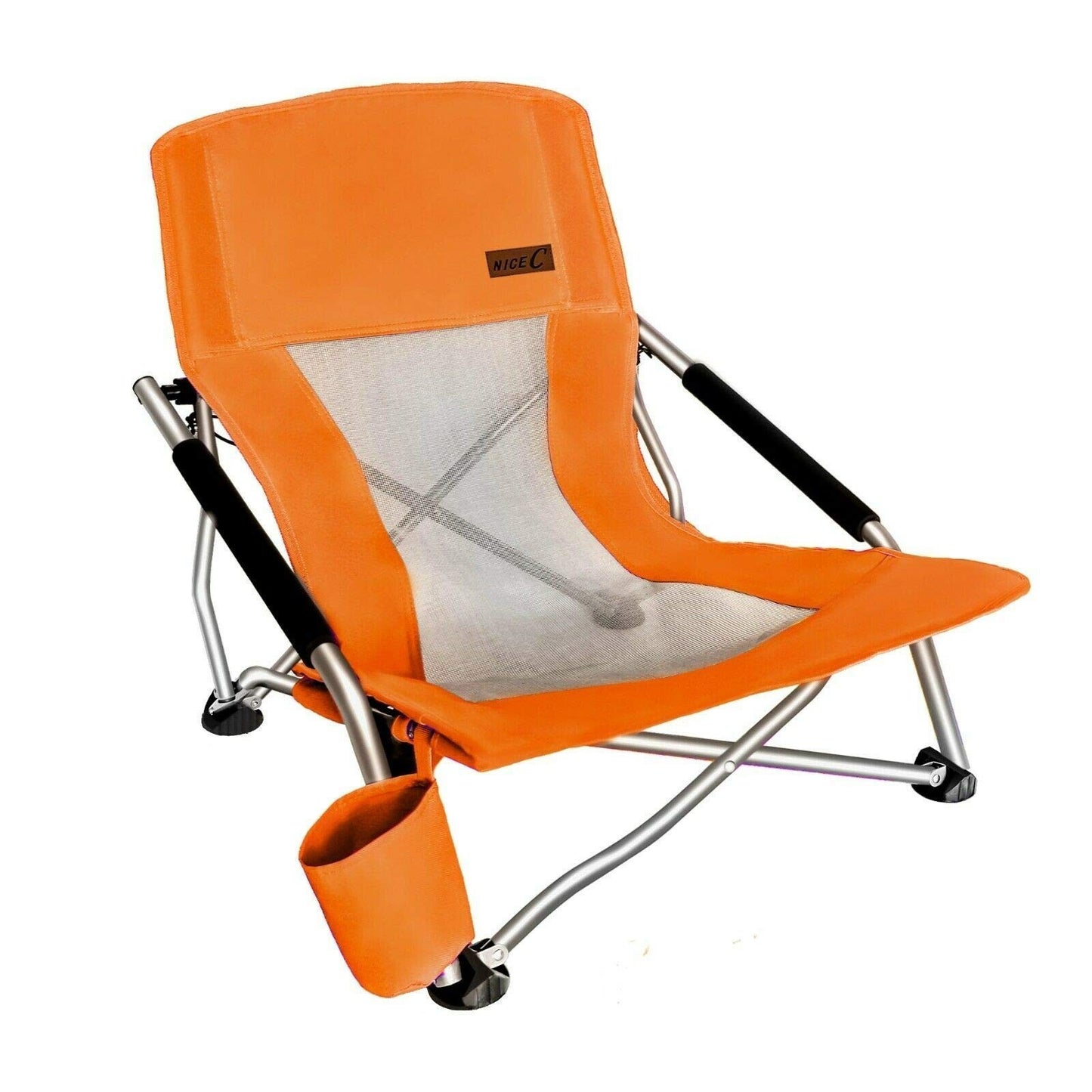 Compact Folding Beach Chair with Cup Holder - Heavy Duty Outdoor Camping, Travel1