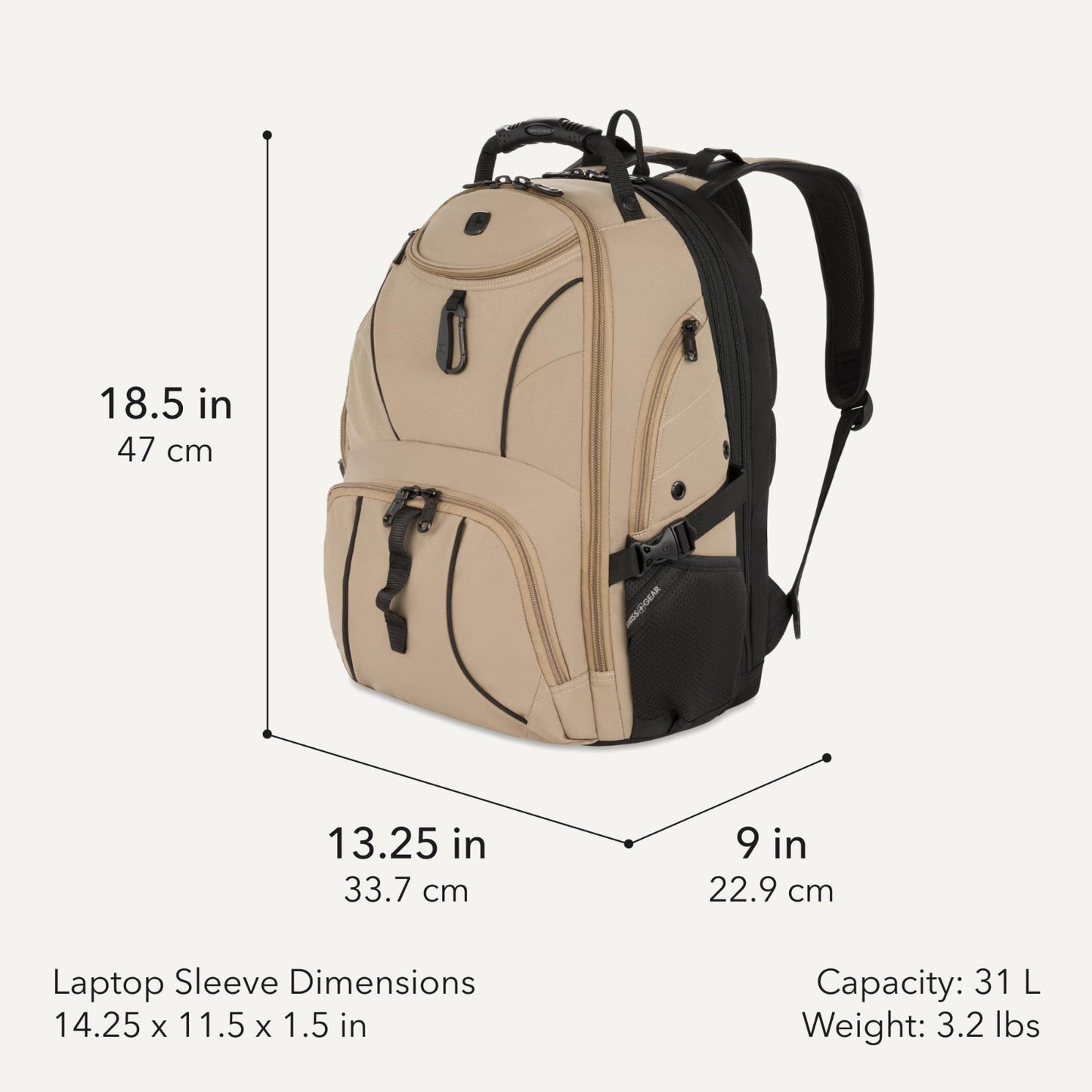 Large TSA Friendly Laptop Backpack for 17" Laptops, RFID Protection, Tablet Pock2