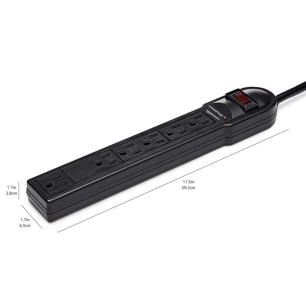 6 Outlet Surge Protector Power Strip, 790 Joules, Circuit Breaker, 6ft Cord, 10 4