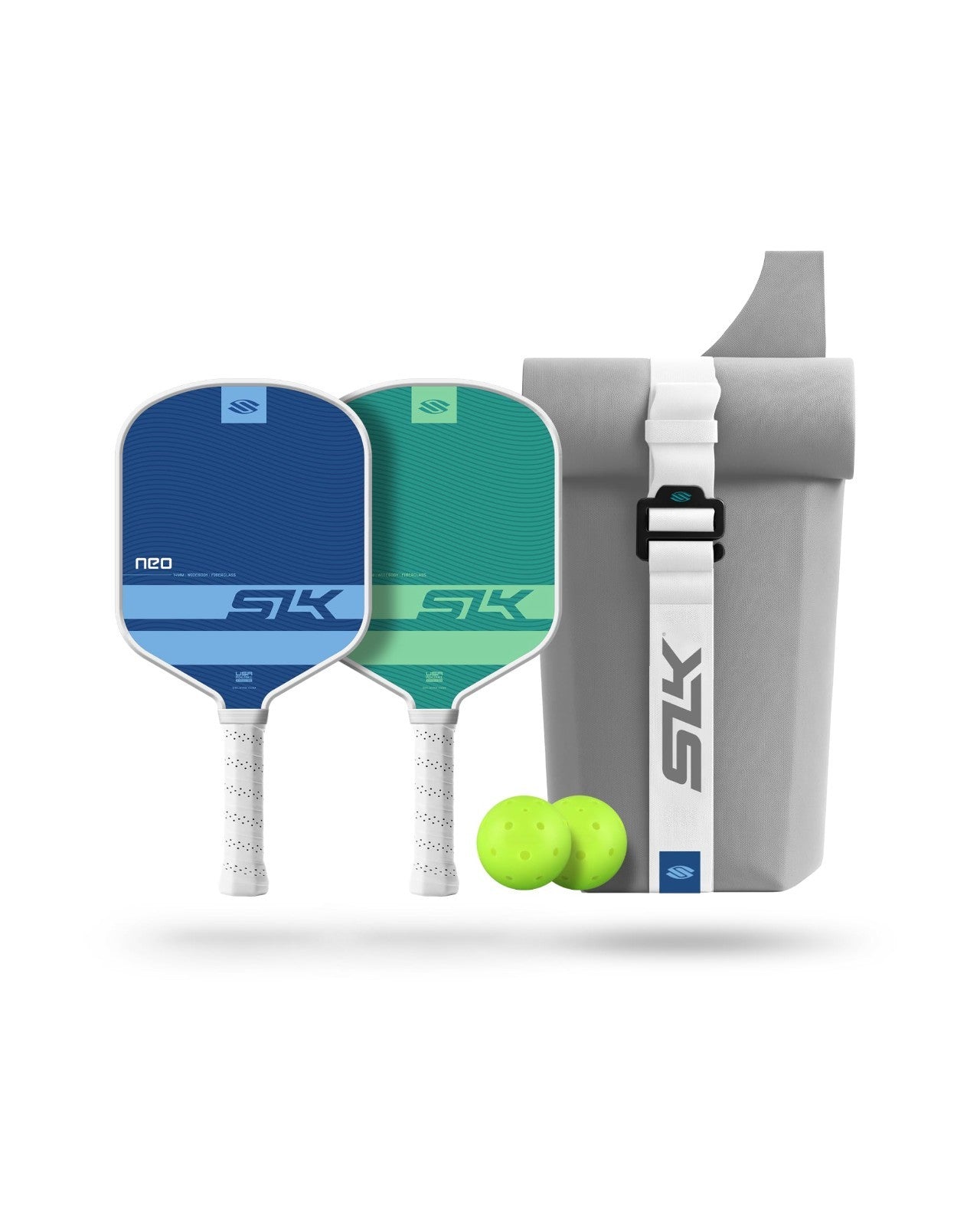 2-Pack Pickleball Paddles Set with Pickleballs & Sling Bag | Graphite/Fiberglass1