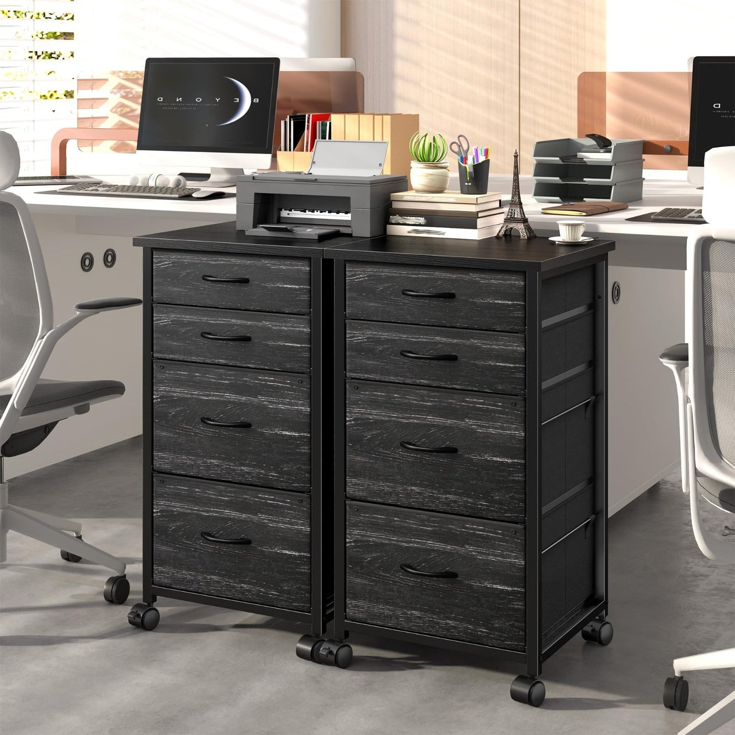 4 Drawer Rolling File Cabinet for A4 Letter Size   Mobile Printer Stand, Lockabl5
