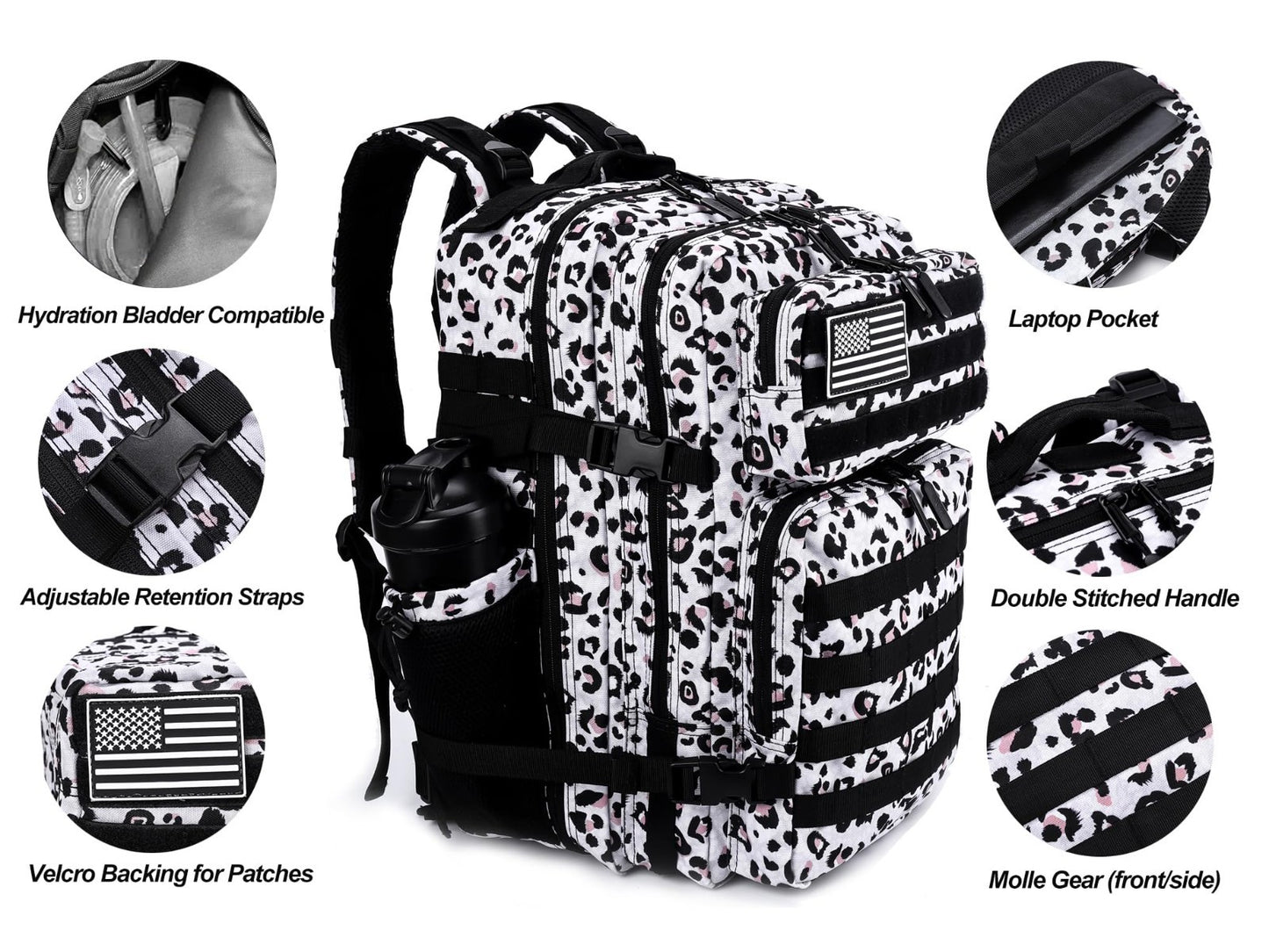 Tactical 45L Military Backpack for Men & Women   3 Day Assault Rucksack, Molle S5