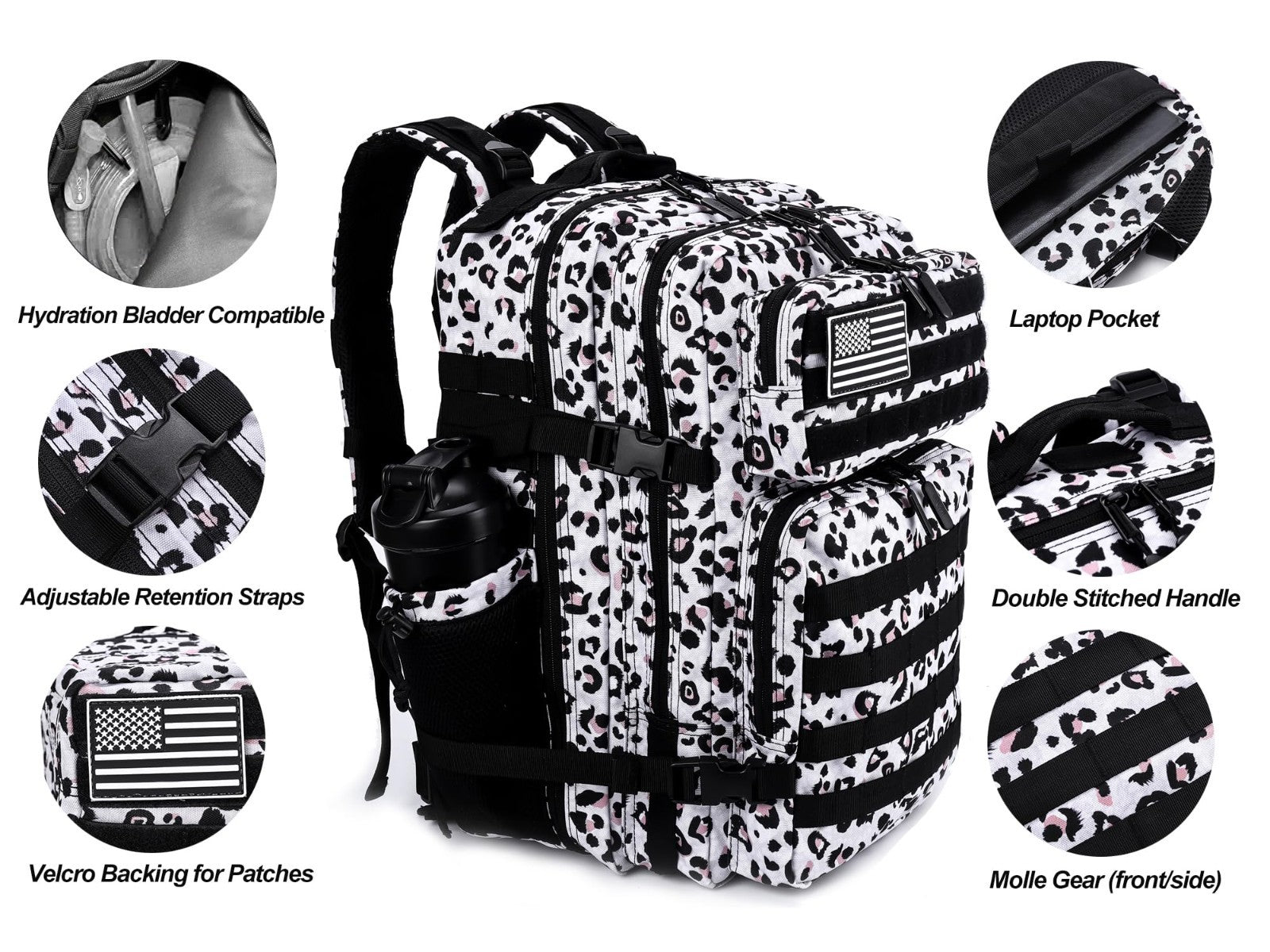Tactical 45L Military Backpack for Men & Women   3 Day Assault Rucksack, Molle S5