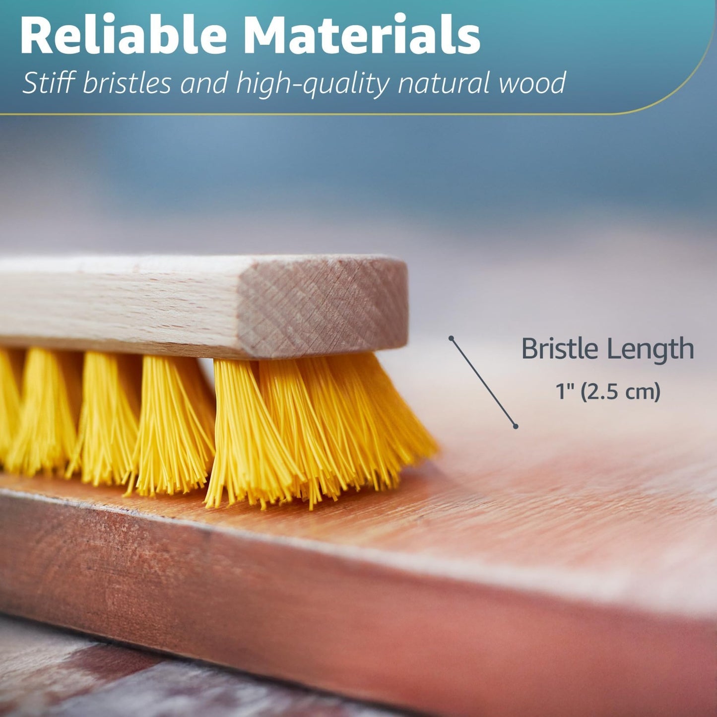 Heavy Duty Deck Scrub Brush Head 7.87" - Durable Nylon Bristles for Concrete & W3