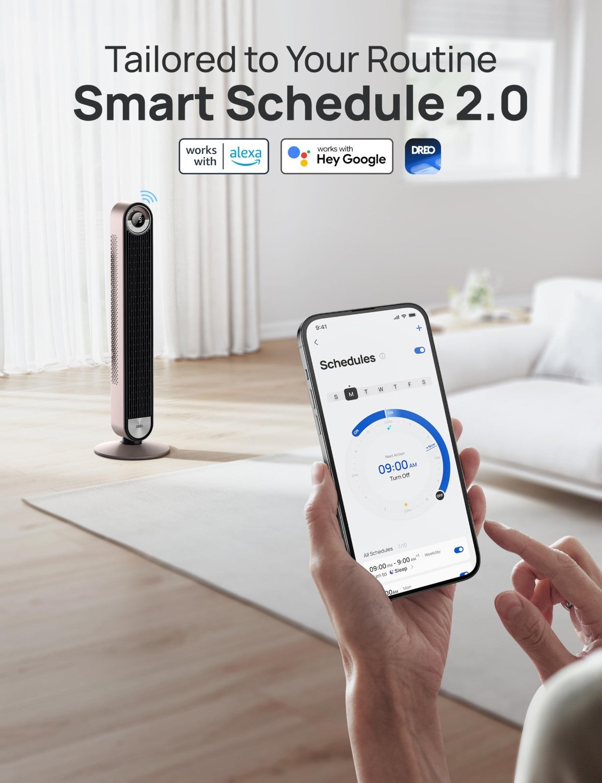 Oscillating Tower Fan for Bedroom   90° Rotation, 20dB Quiet, 9 Speeds, Remote &4