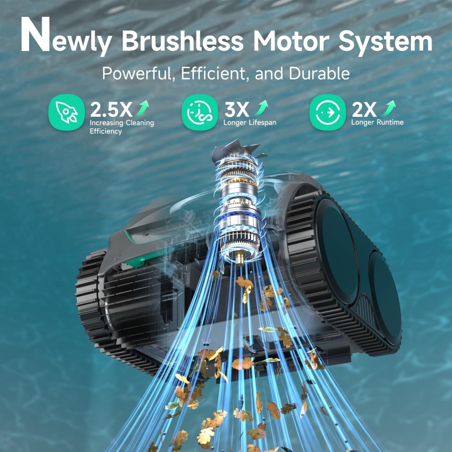 Cordless Pool Vacuum Robot for Inground Pools | 2152 Sq.ft Cleaning, App Control4