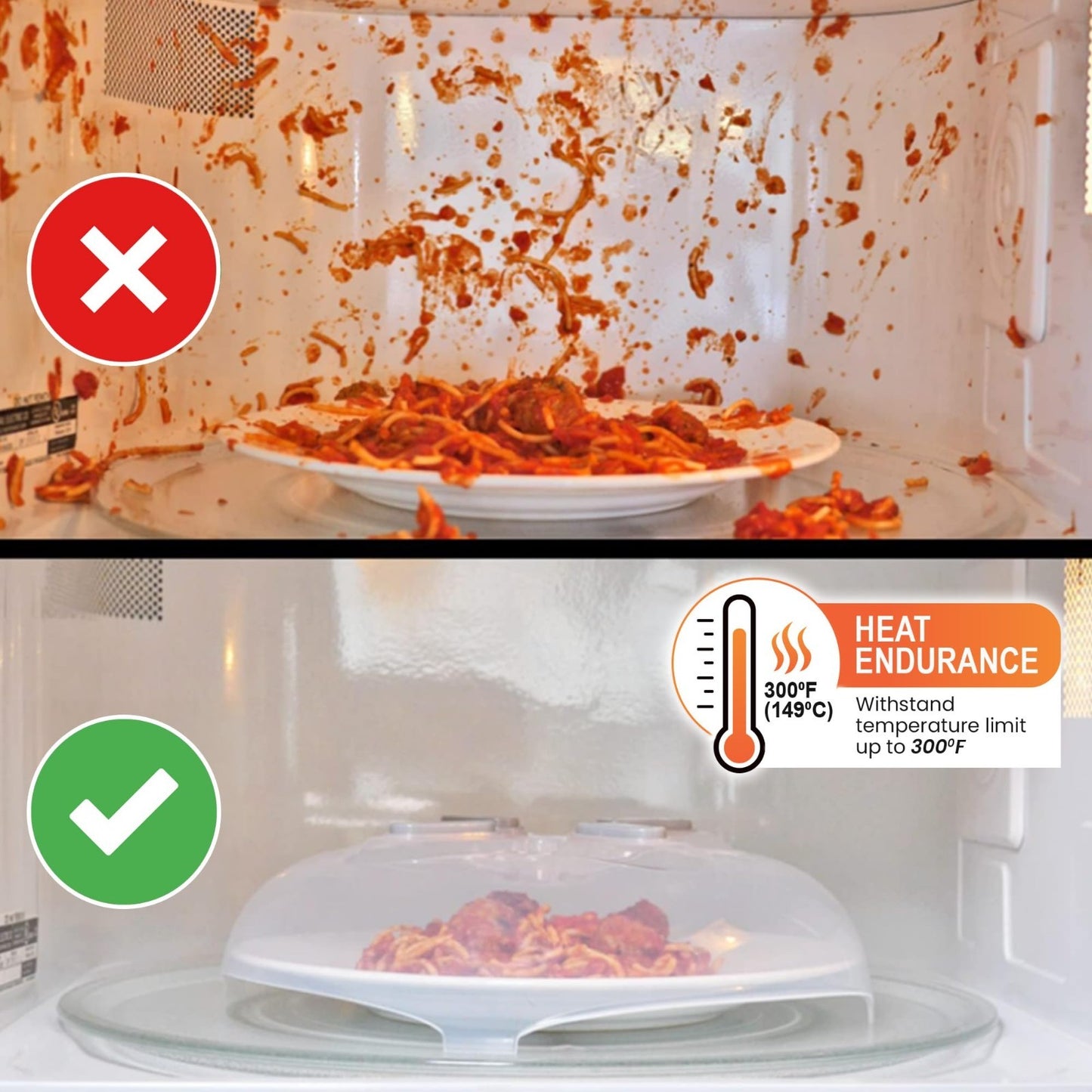 Magnetic Microwave Splatter Cover   12" BPA Free, Vented Lid, Anti Splash, Dishw4