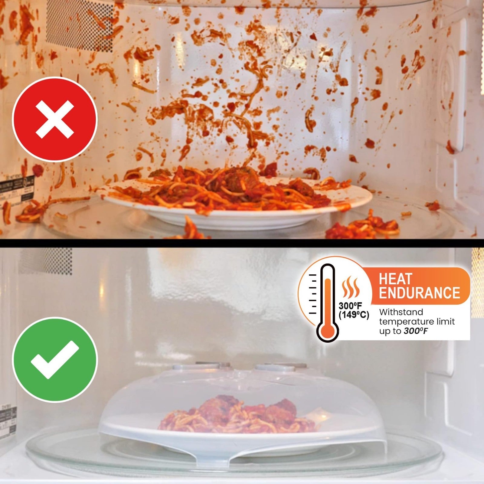Magnetic Microwave Splatter Cover   12" BPA Free, Vented Lid, Anti Splash, Dishw4