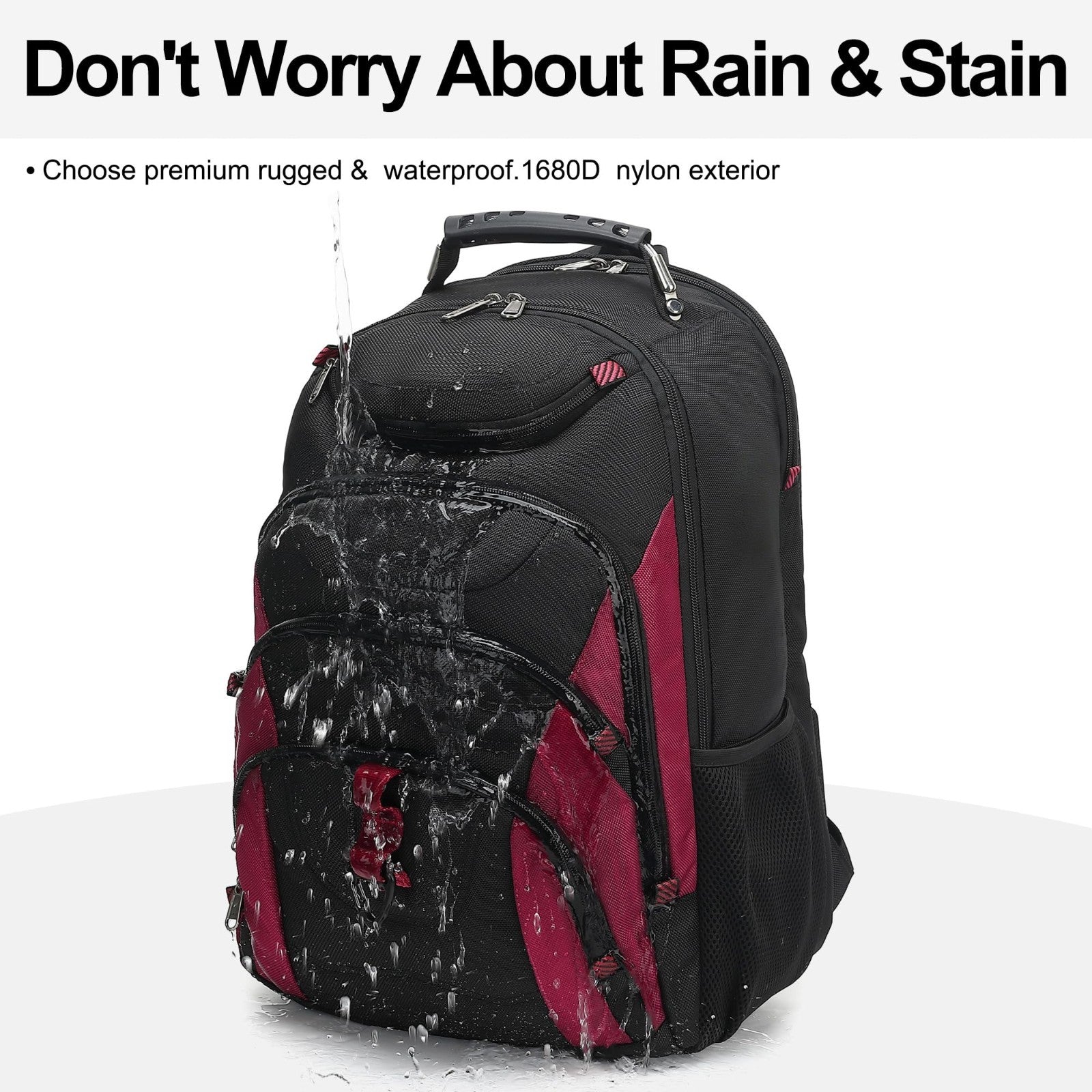17.3" Waterproof Laptop Backpack with USB Port, Anti Theft Travel Bag for Work &5