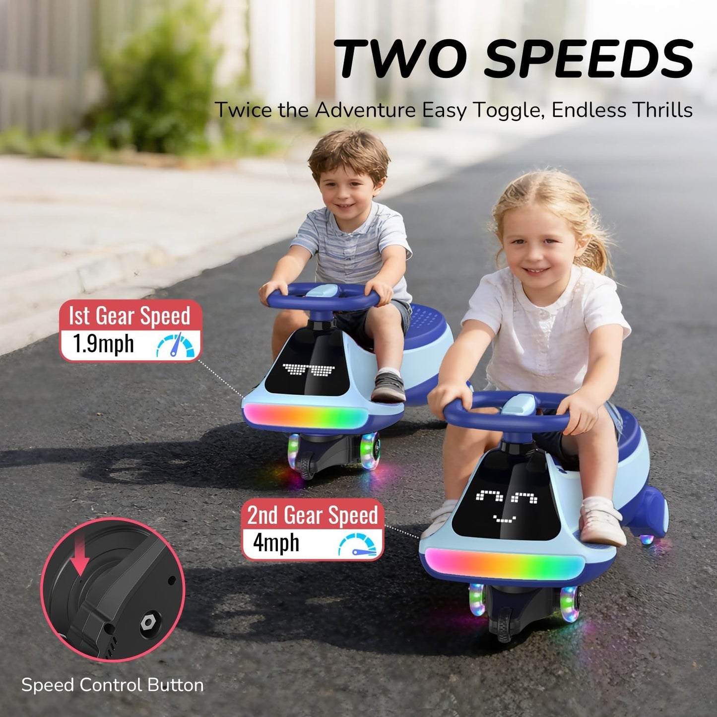 12V Electric Wiggle Car for Kids - Fun Ride-On Toy, Birthday Gift for Ages 3+5