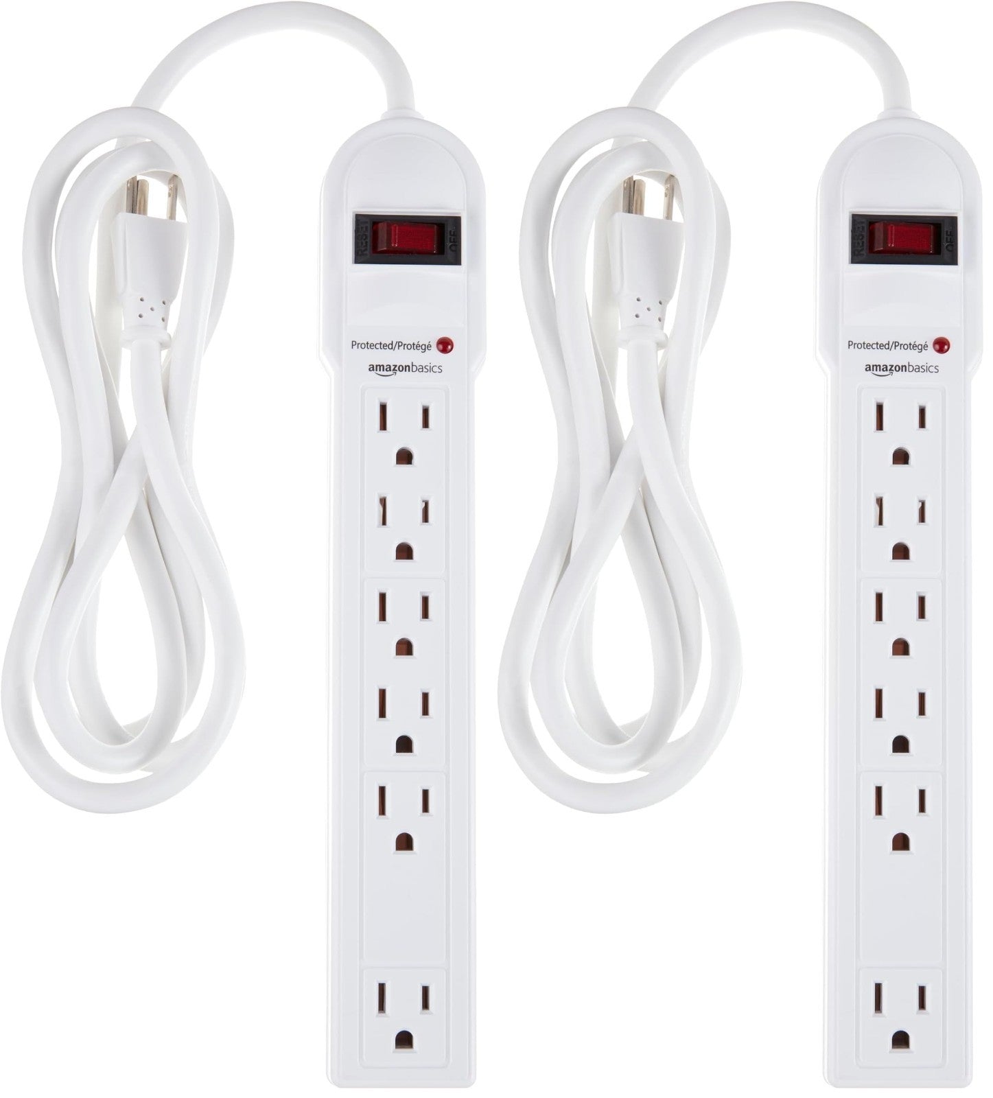 6 Outlet Surge Protector Power Strip, 790 Joules, Circuit Breaker, 6ft Cord   21