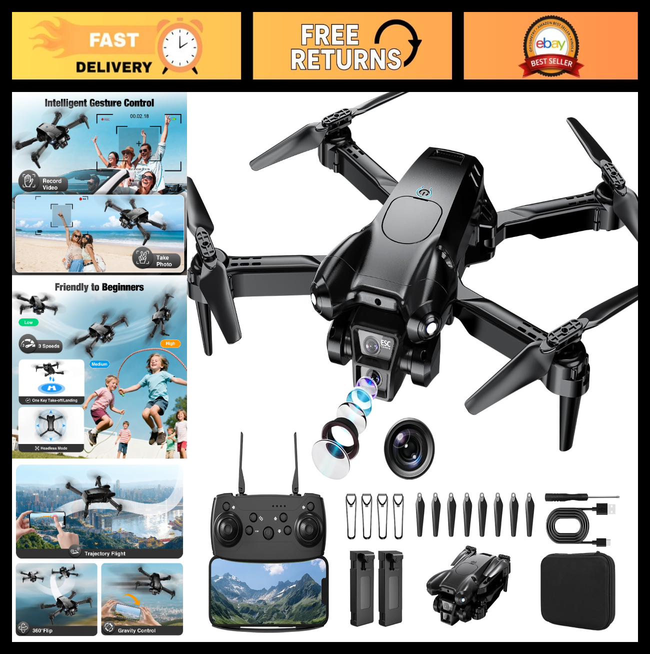 **Optimized eBay Title:**  1080P HD Camera Drone, Mini Foldable Quadcopter for0