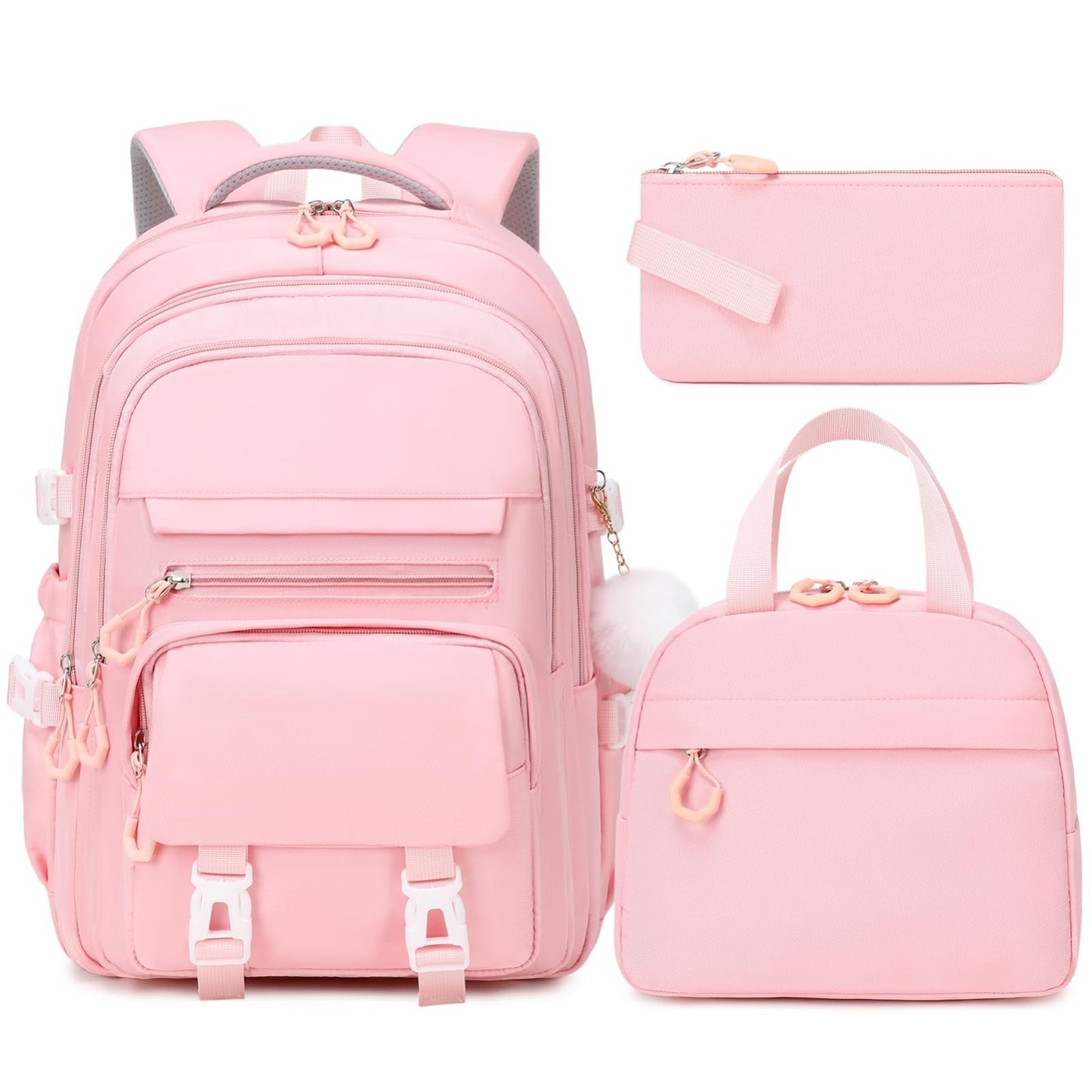 Stylish 17" Girls Backpack Set with Lunch Box & Pencil Case   Perfect for School1