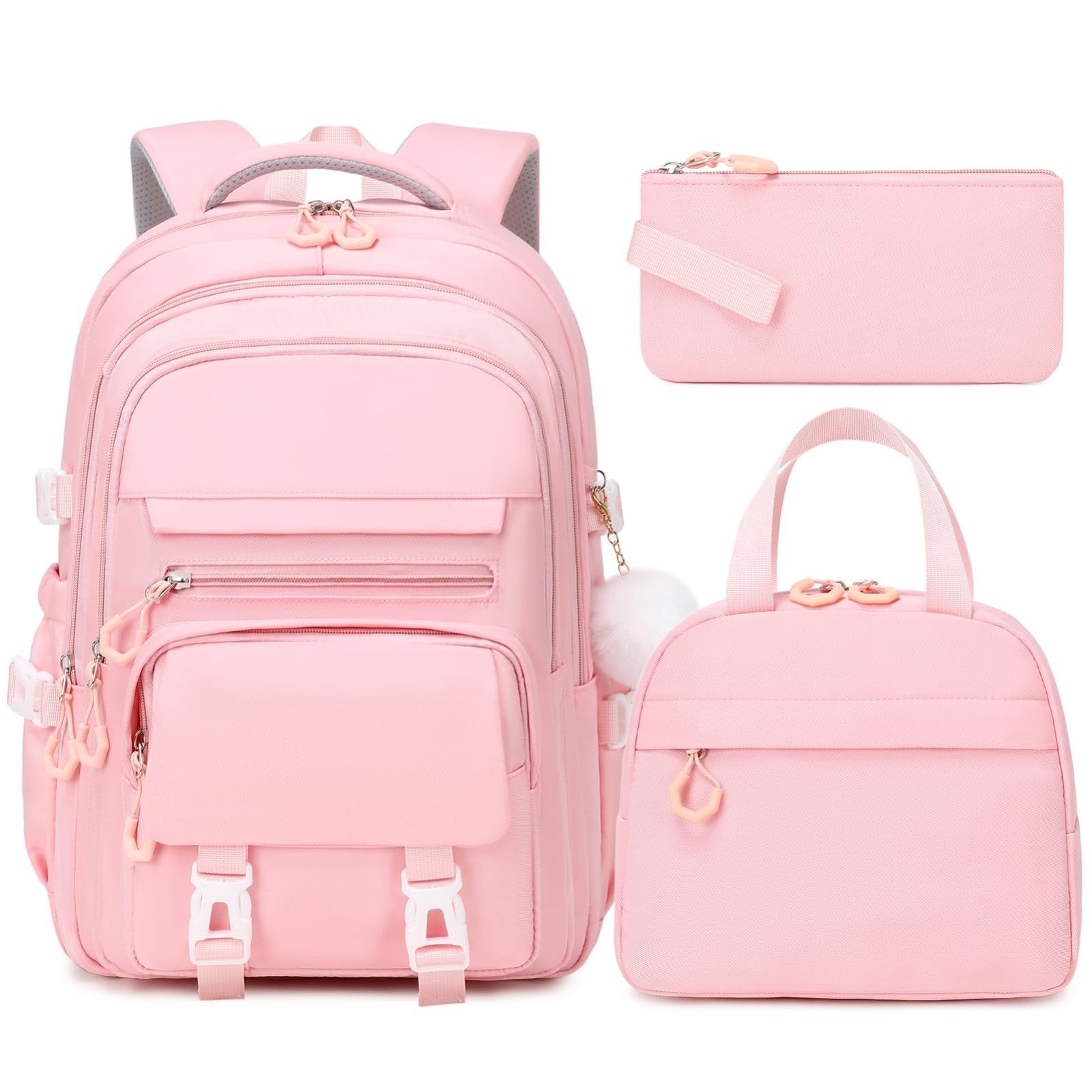 Stylish 17" Girls Backpack Set with Lunch Box & Pencil Case   Perfect for School1