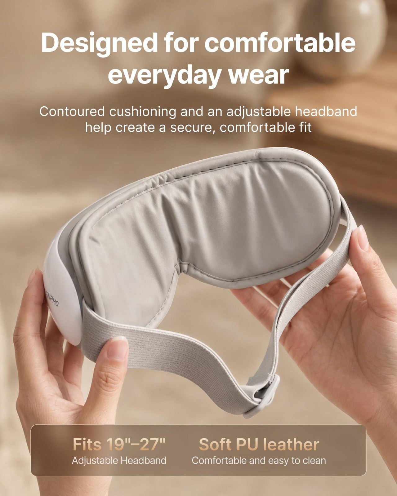 Heated Eye Massager with Vibration | Relieves Head Tension, Eye Strain & Dark Ci5