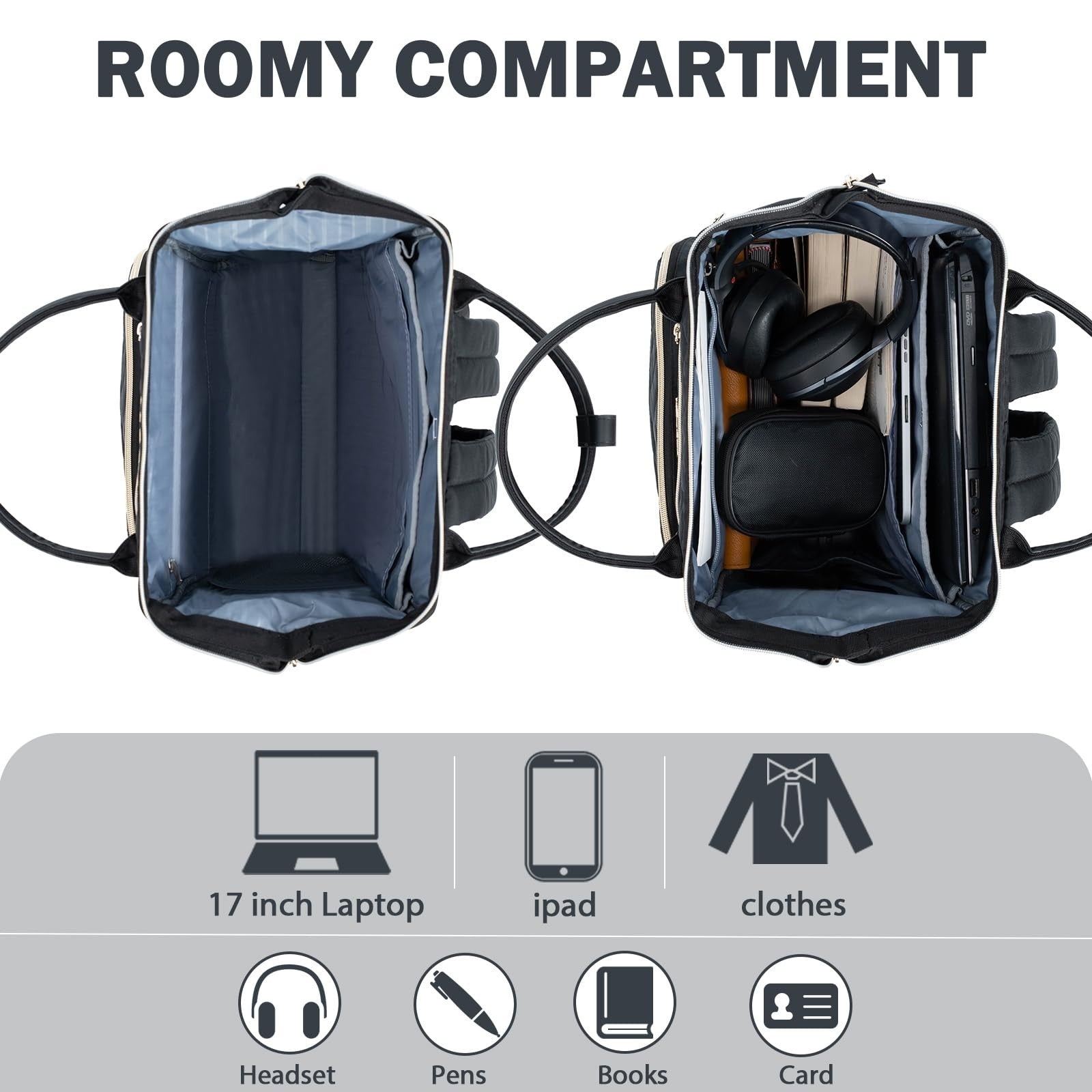 Stylish 17" Water-Repellent Laptop Backpack for College, Travel & Work - Unisex3