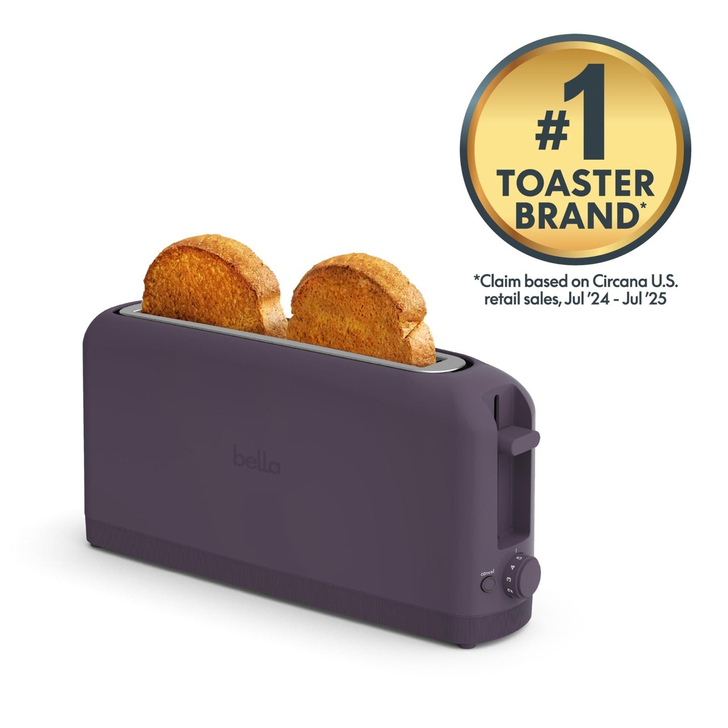2 Slice Slim Toaster with Long Slot & Extra Wide Design   Plum Color, Compact &4