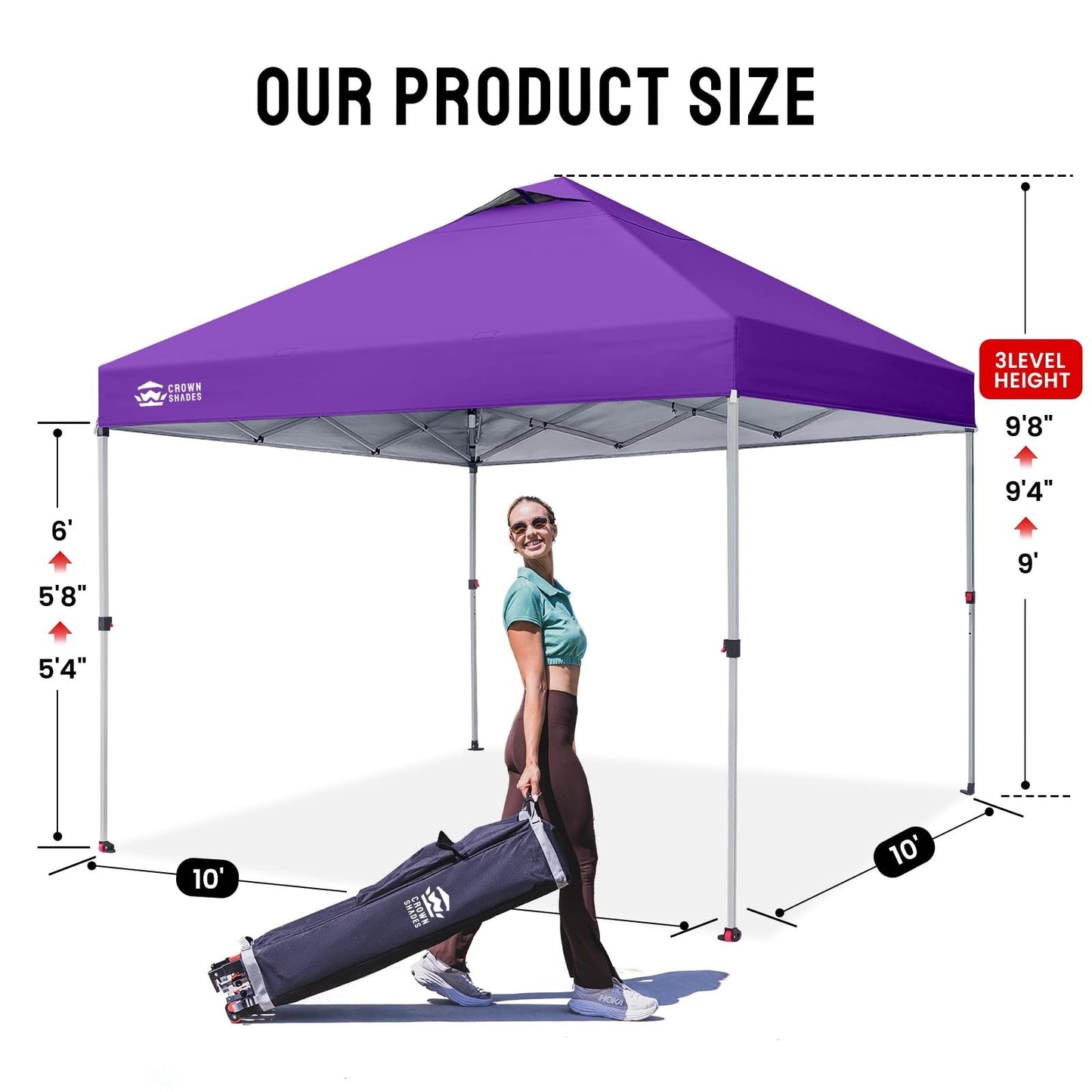 10x10 Pop Up Canopy Tent   Easy Setup Outdoor Sun Shade for Events, Parties, Cam2
