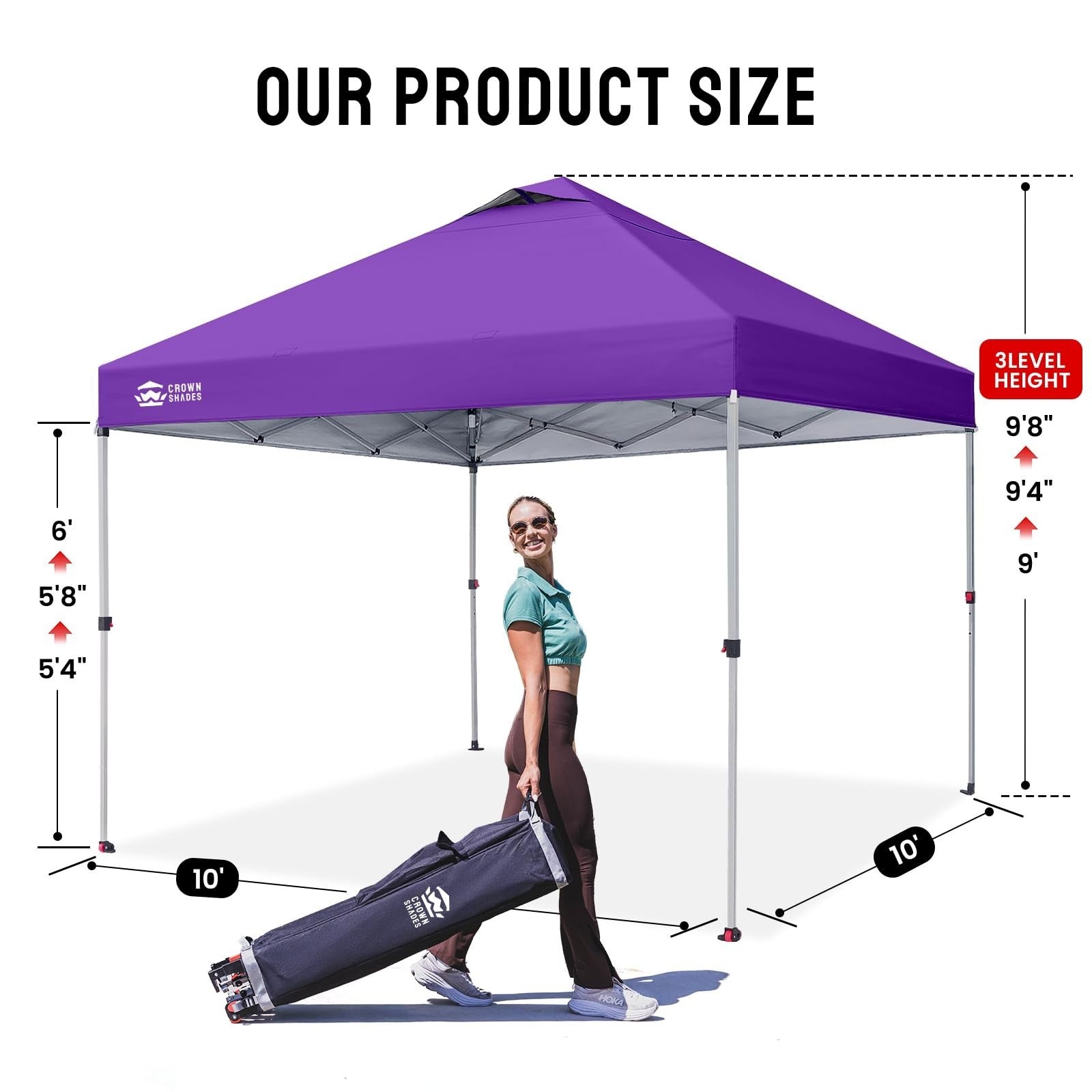 10x10 Pop Up Canopy Tent   Easy Setup Outdoor Sun Shade for Events, Parties, Cam2