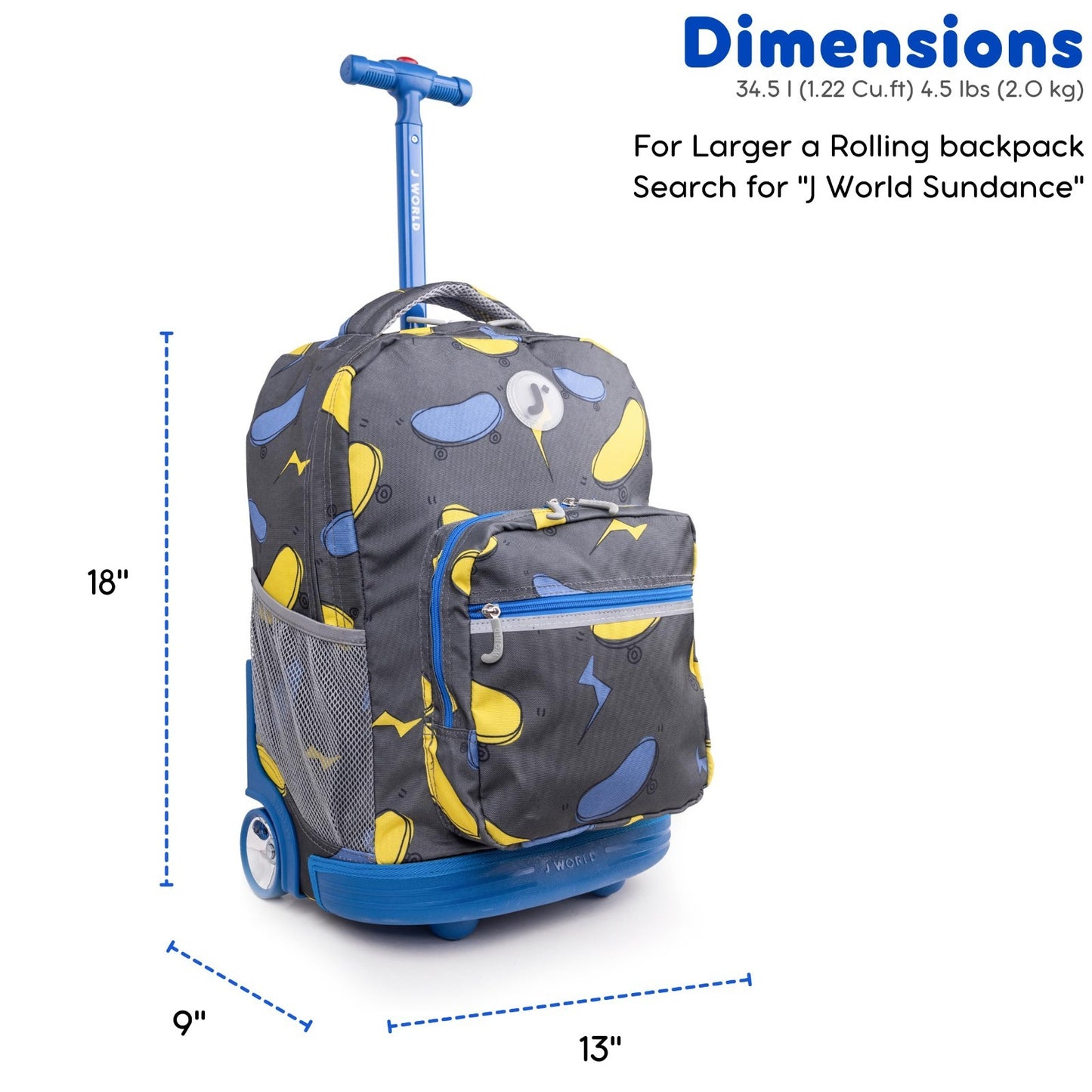 Kids Rolling Backpack with Wheels, Lightweight School Bookbag for Boys & Girls,2