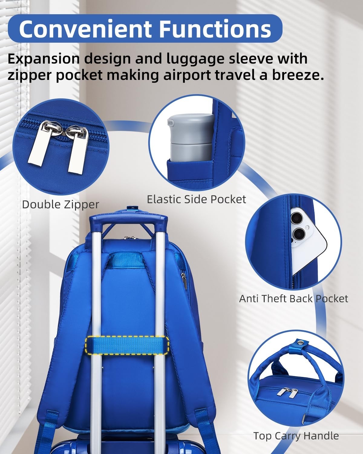 3-Piece Carry-On Luggage Set, 20" Hardshell Suitcases, TSA Lock, 360° Wheels, Ba6