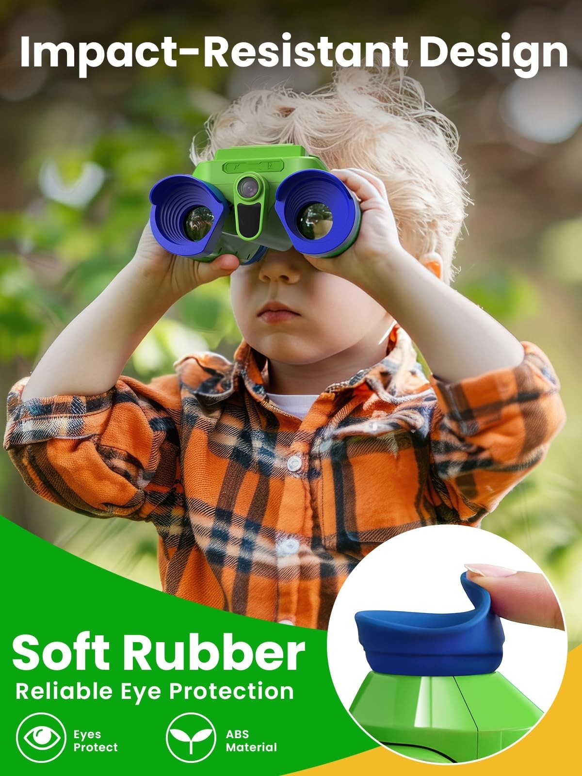 Kids Binoculars with Night Vision & Camera, 10X Zoom Telescope for Ages 3 10+6