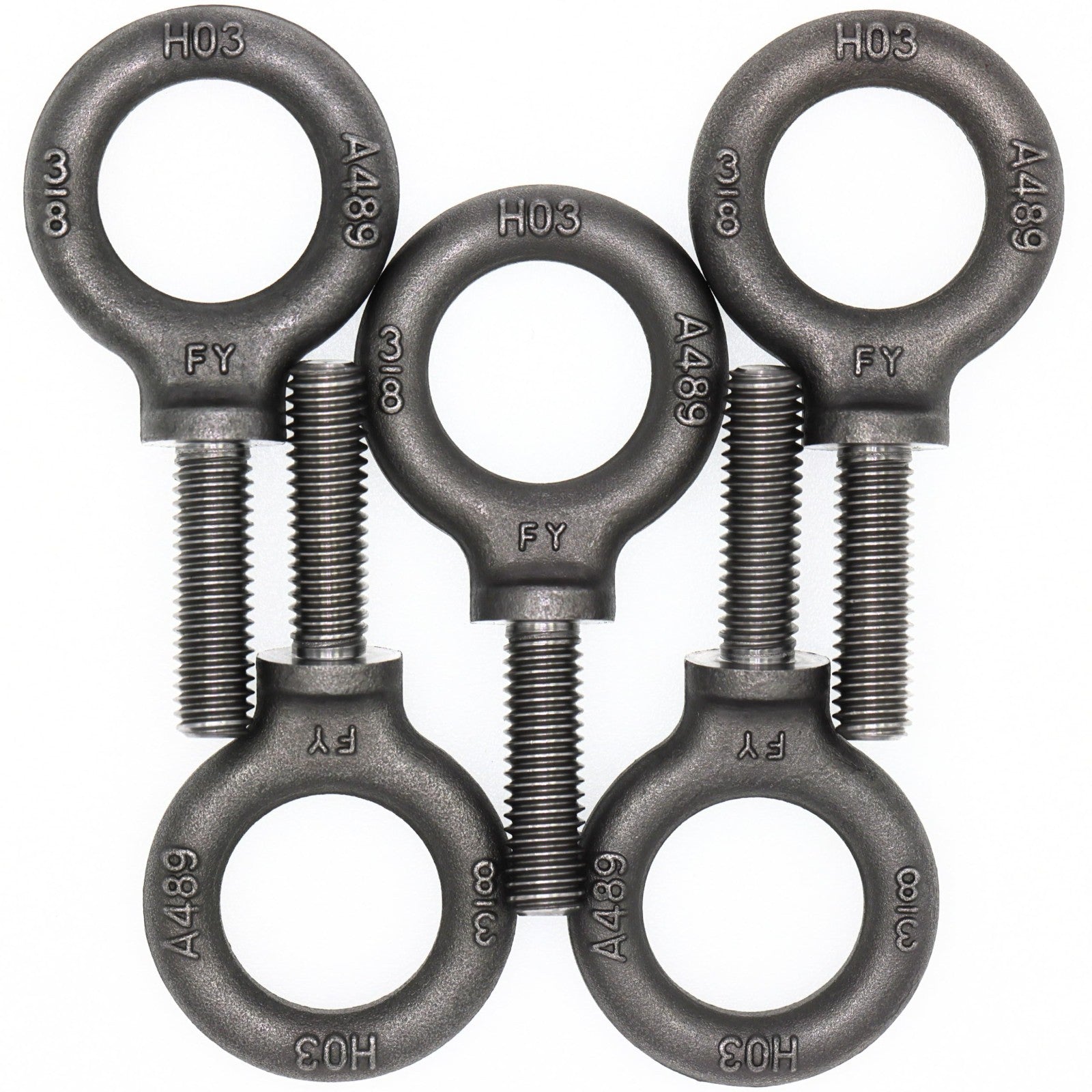 5 Pcs Heavy-Duty Lifting Shoulder Eye Bolts 3/8"-16 X 1-1/4" for Rigging & Hoist1