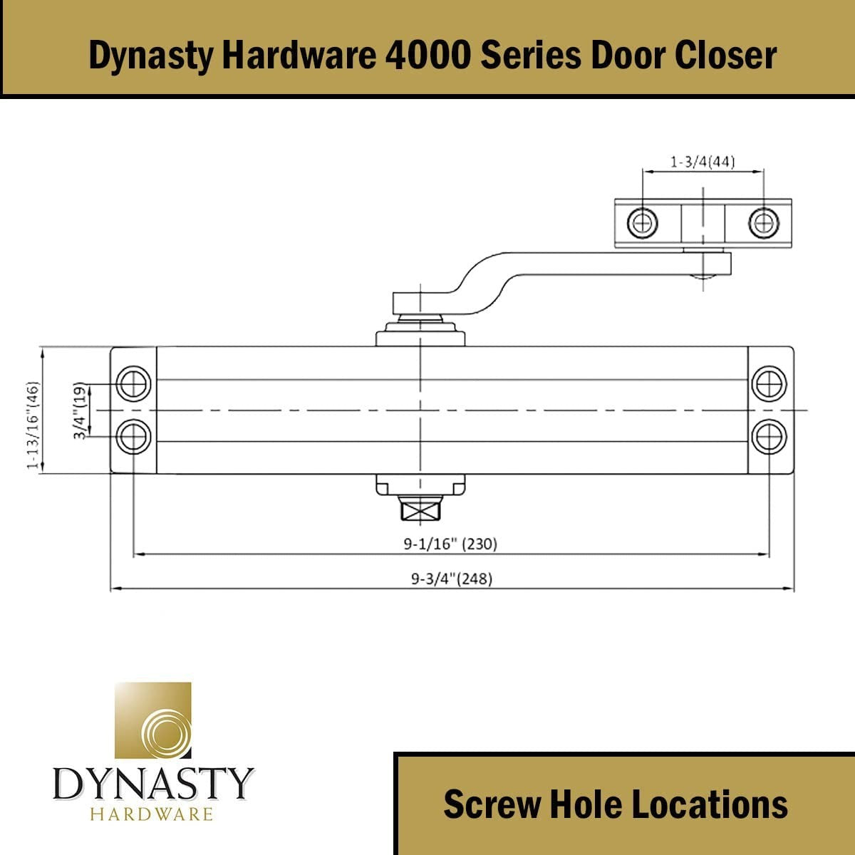Commercial Hydraulic Door Closer, Self Closing Spring Size 4, Surface Mount, Alu2