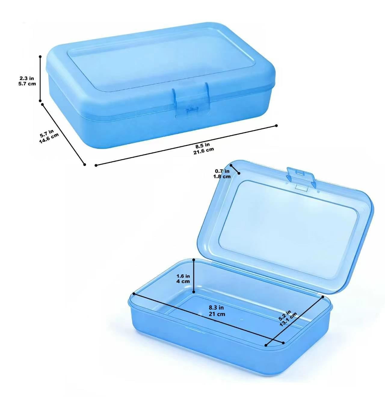 Large Pencil Cases 4 Pack, Durable Plastic Storage Organizer, Multi Color School7