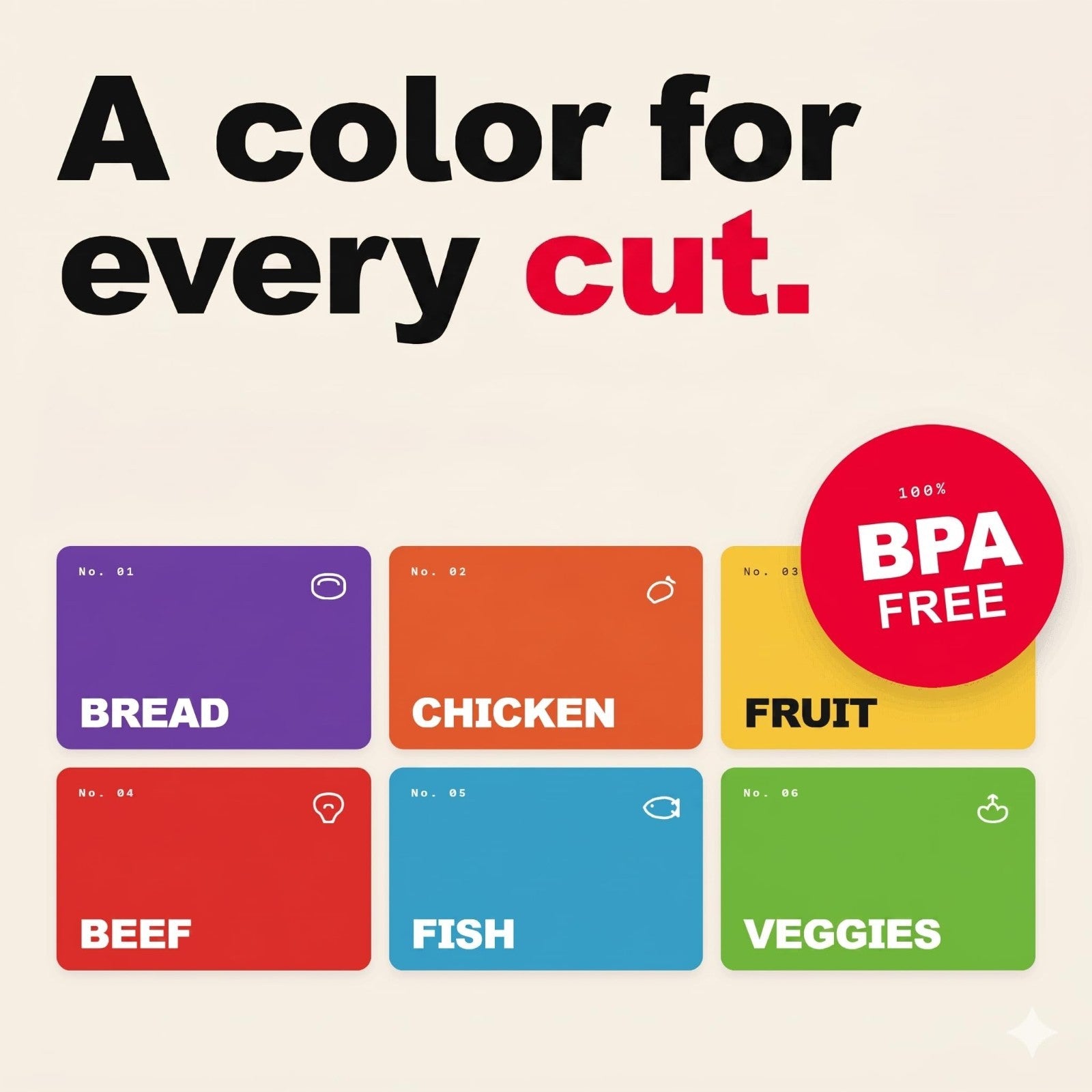 Bamboo Cutting Board Set with 6 Color-Coded Mats, Non-Slip, Easy Clean & Dishwas7