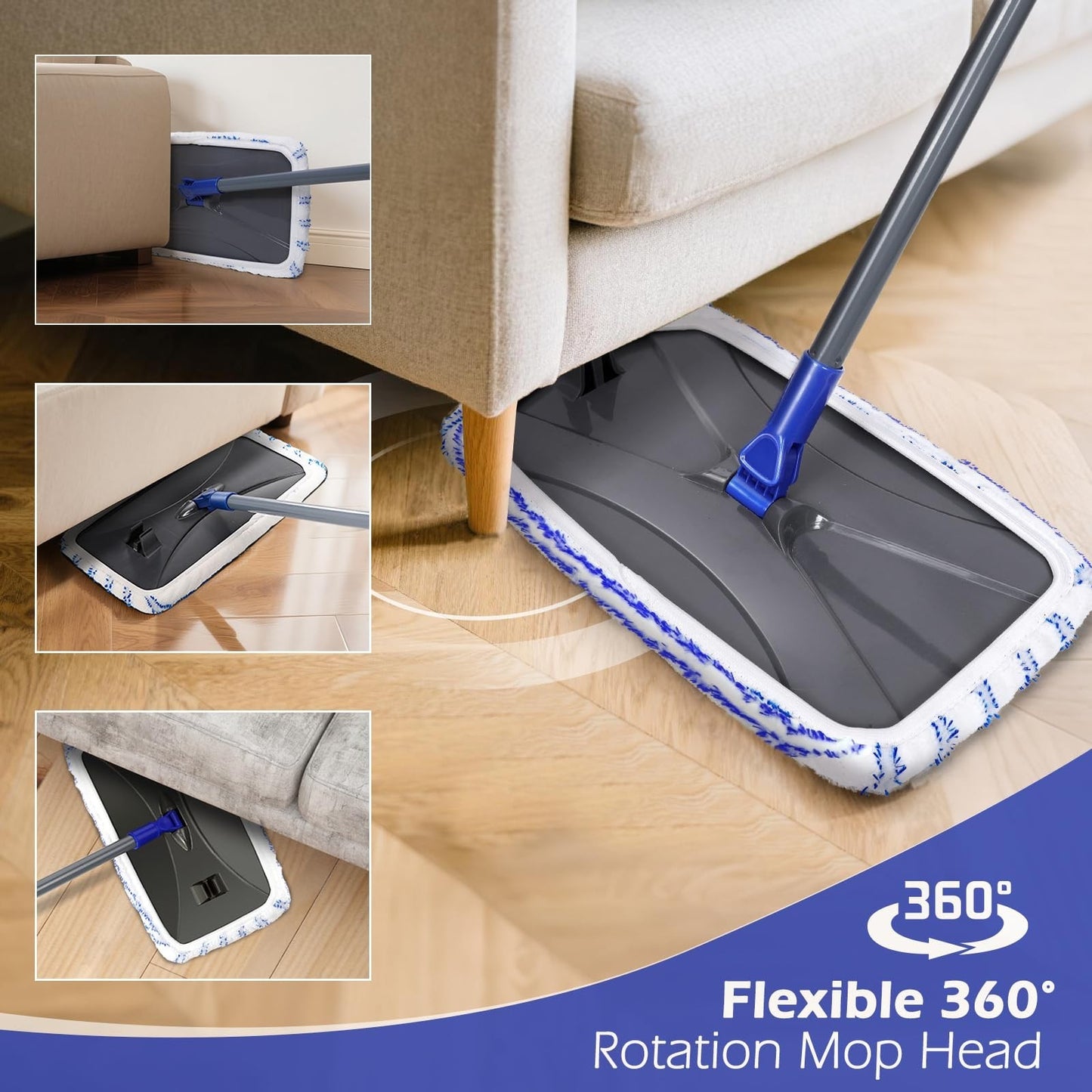 16" Large Microfiber Mop - Versatile Floor Cleaning Tool for Wet & Dry Use6