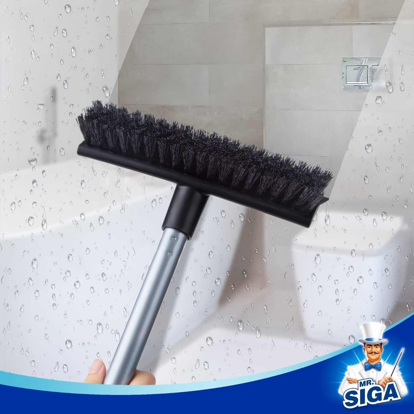 Floor Scrub Brush with Long Handle - Heavy Duty Cleaning Tool for Bathroom & Flo5