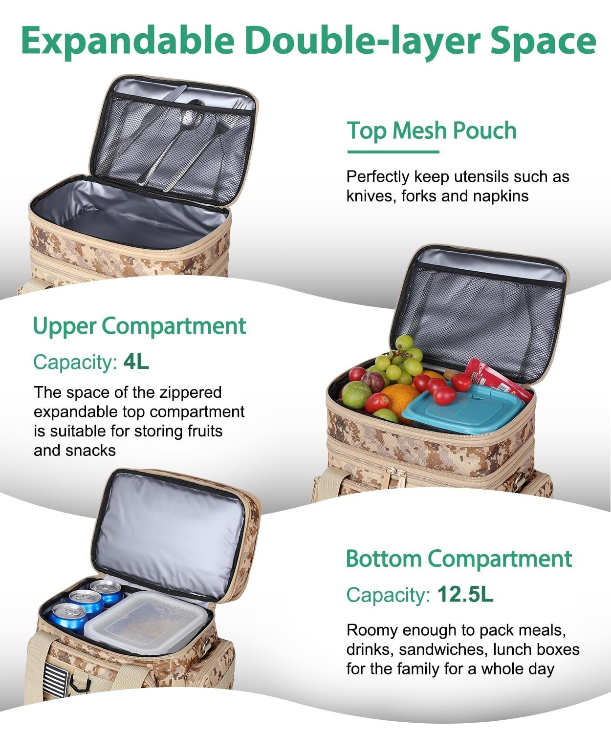 Tactical Insulated Lunch Bag - Heavy Duty Expandable Cooler for Work & Camping3