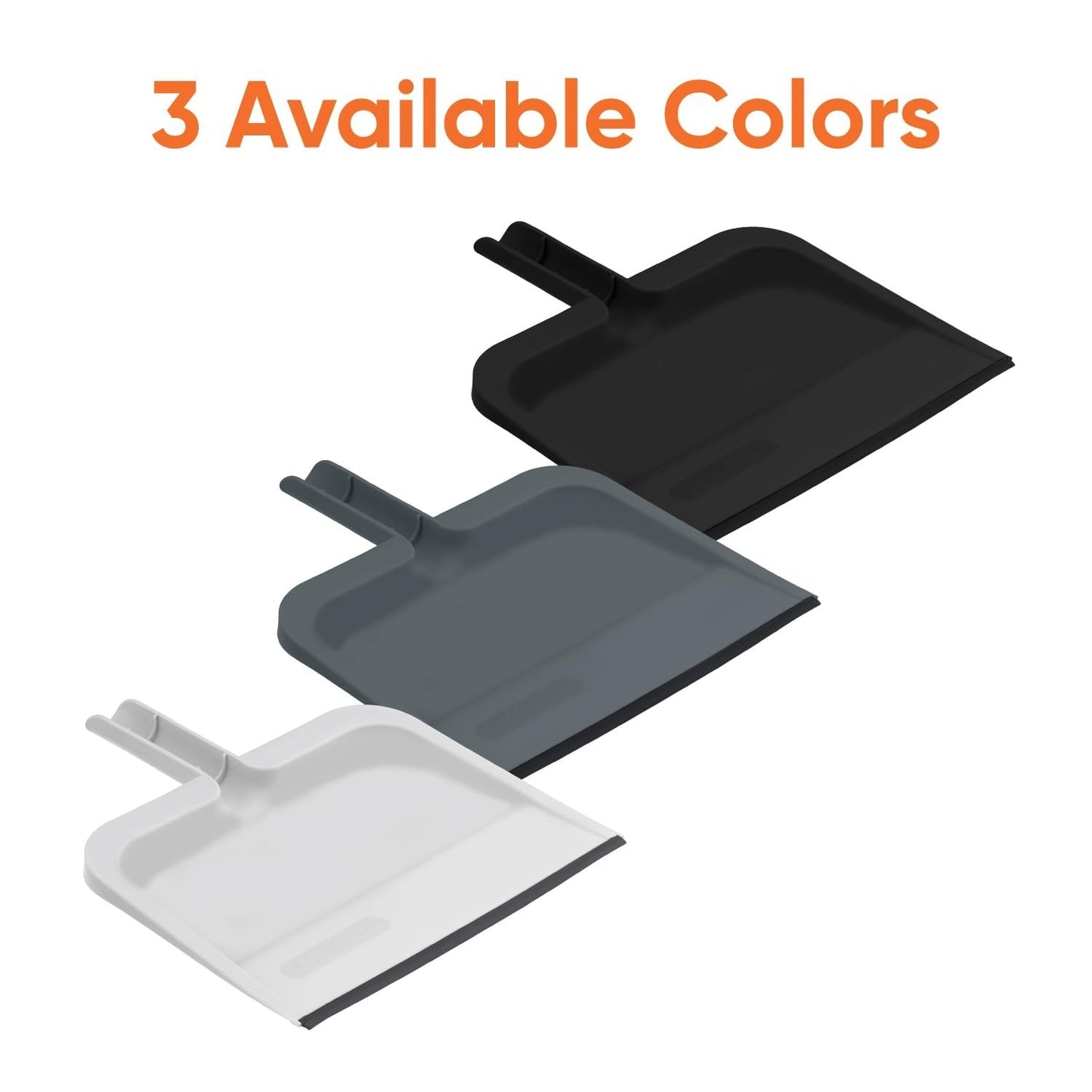 Durable 10-Inch Clip-On Dustpan with Rubber Lip & Comfort Grip Handle - Black8