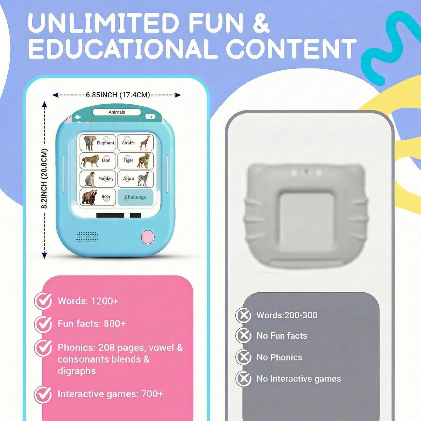 Interactive Talking Flash Cards for Kids, Phonics Learning, 1200+ Words, 700+ Ga5