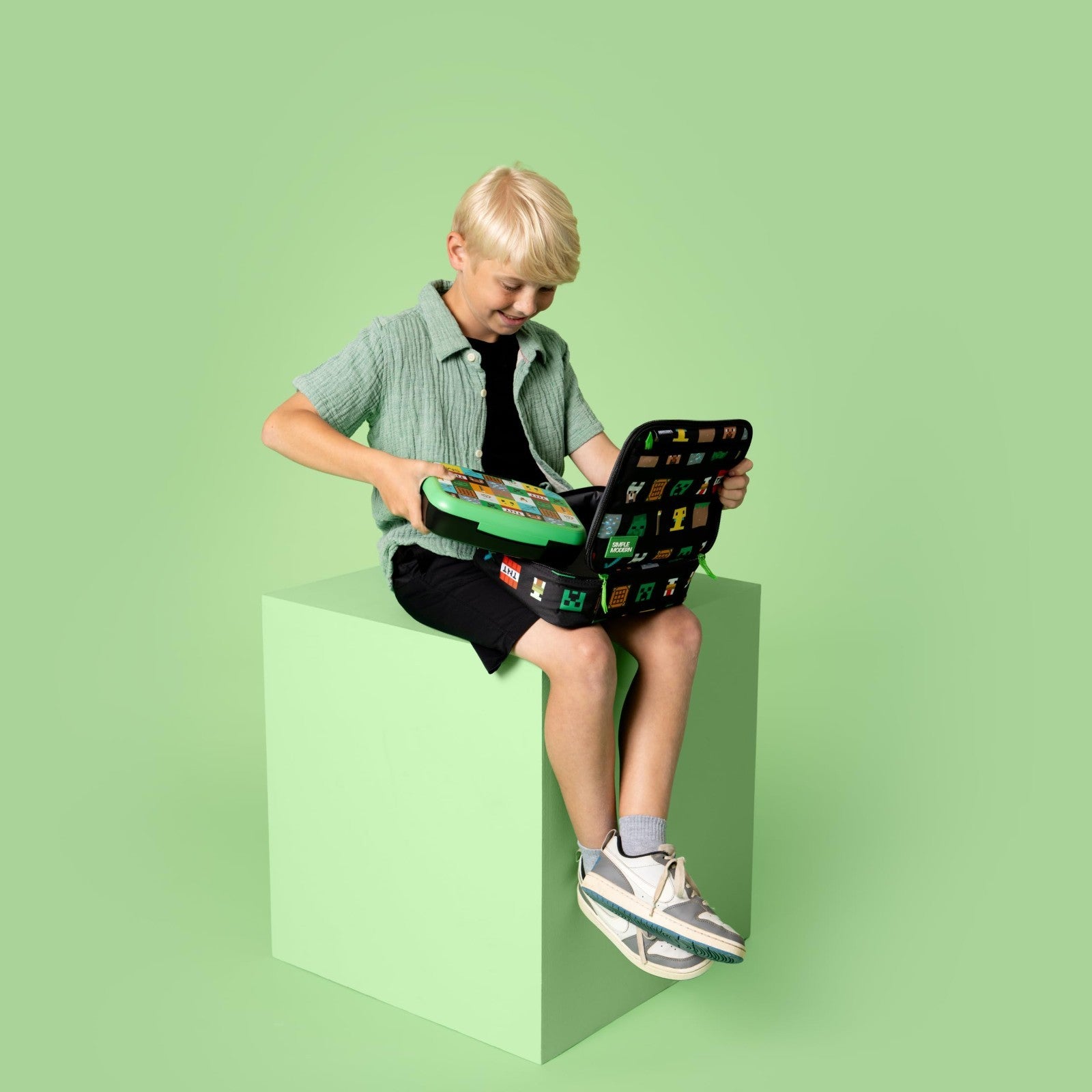 Insulated Minecraft Lunch Box - Cute Bento Bag for Kids, Boys & Girls - Small Lu3