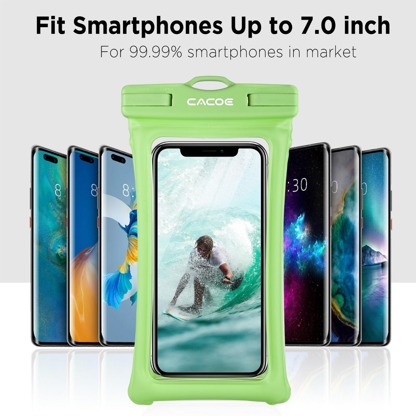 Waterproof Phone Pouch 2 Pack   Floatable IPX8 Case for 7" Phones, Lanyard, Dry14