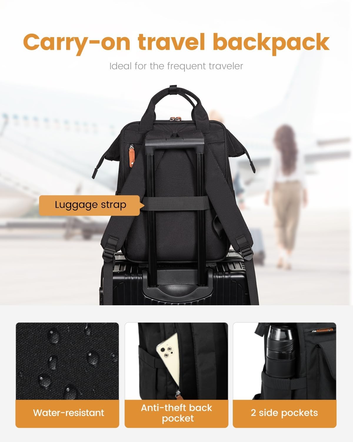 Stylish 17" Laptop Backpack for Women   Work, Travel, School, Casual Daypack5