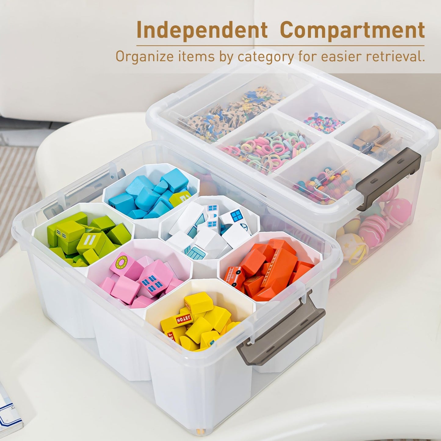 Clear Craft Organizers 17QT   4 Pack Storage Bins with Lids for Home & Office3