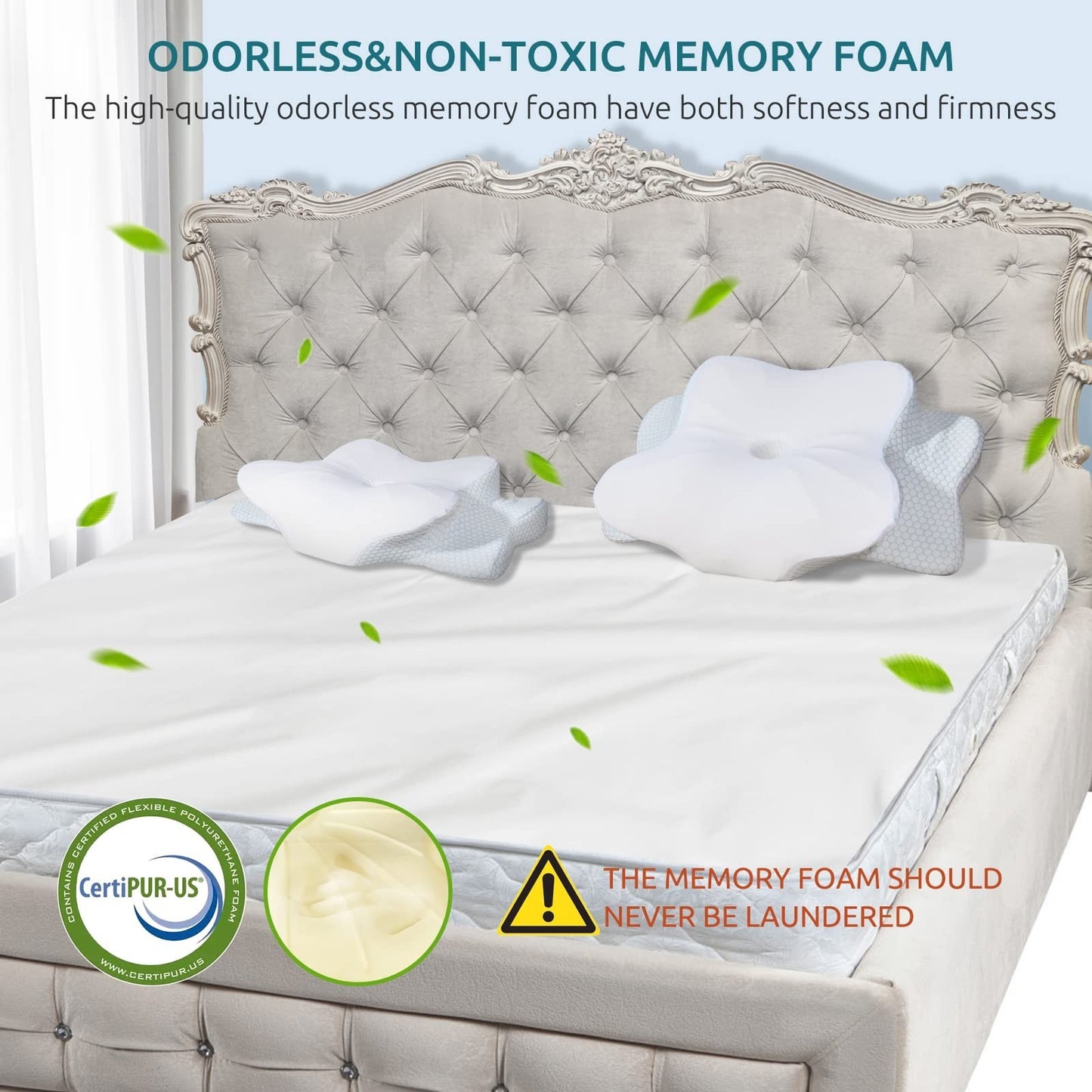 Cervical Memory Foam Pillow for Neck & Shoulder Pain Relief, Ergonomic Cooling D6