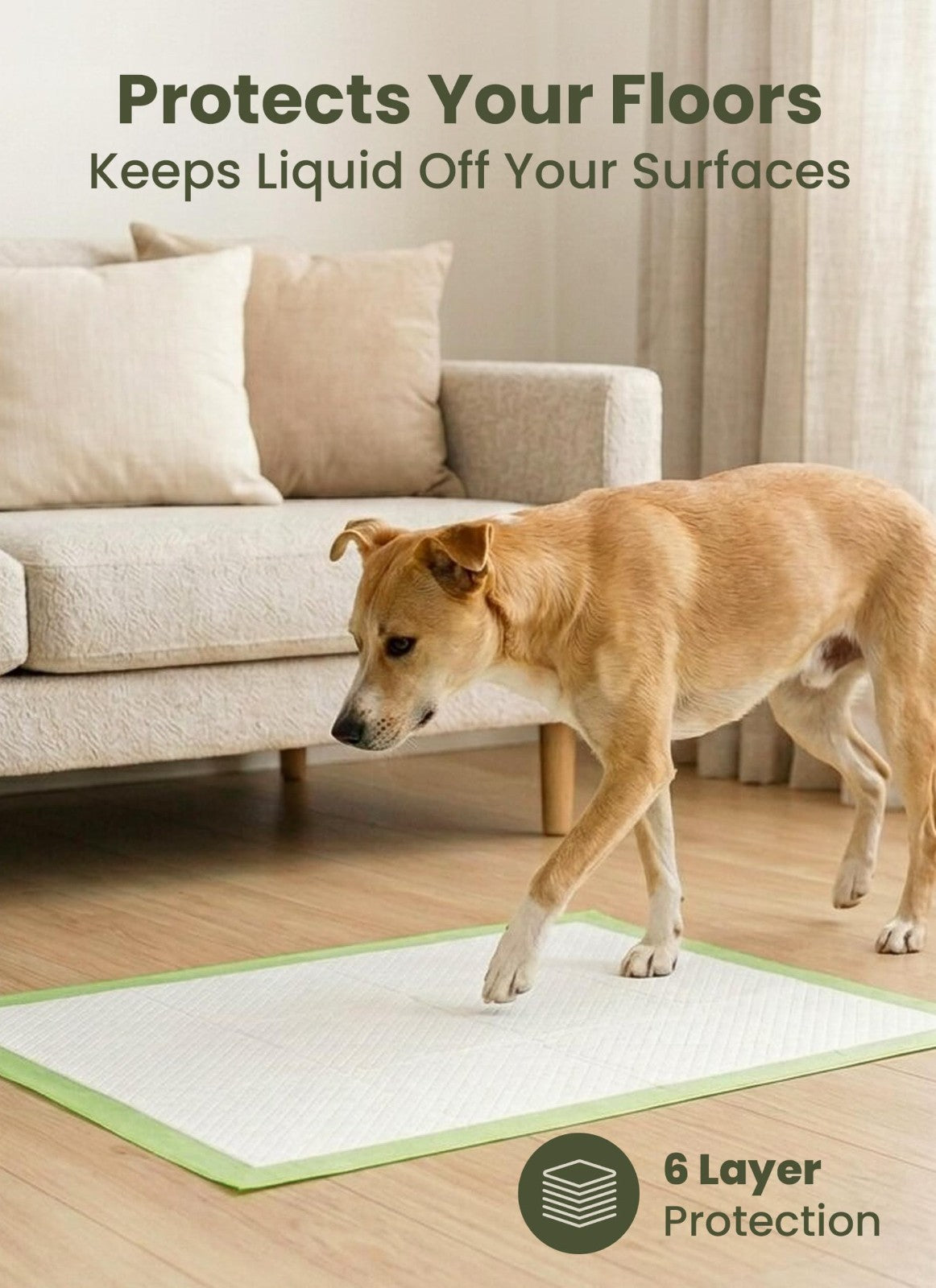 Large Dog Pads with Sticky Tabs - Super Absorbent, Odor Blocking, 40-Count (24x22