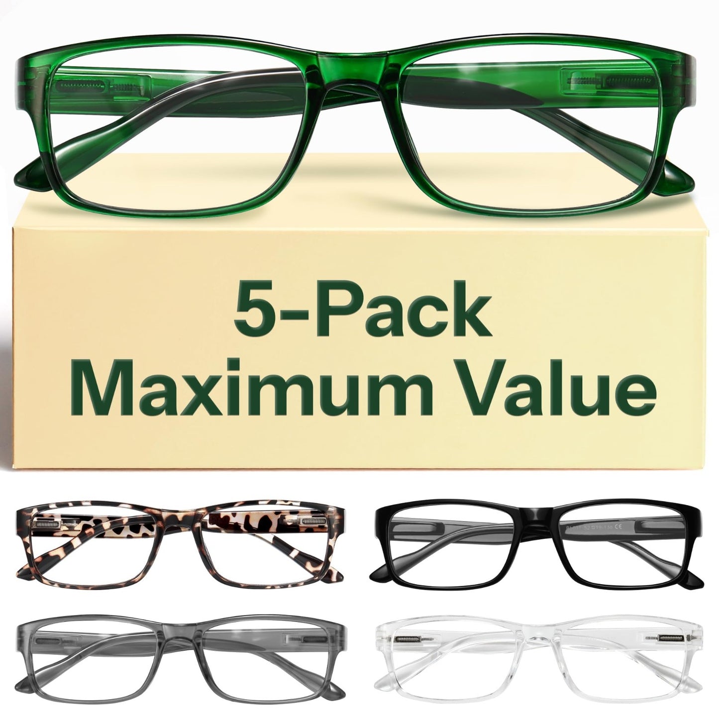 2.5x Professional Reading Glasses - All Day Comfort, Blue Light Protection, FSA-1
