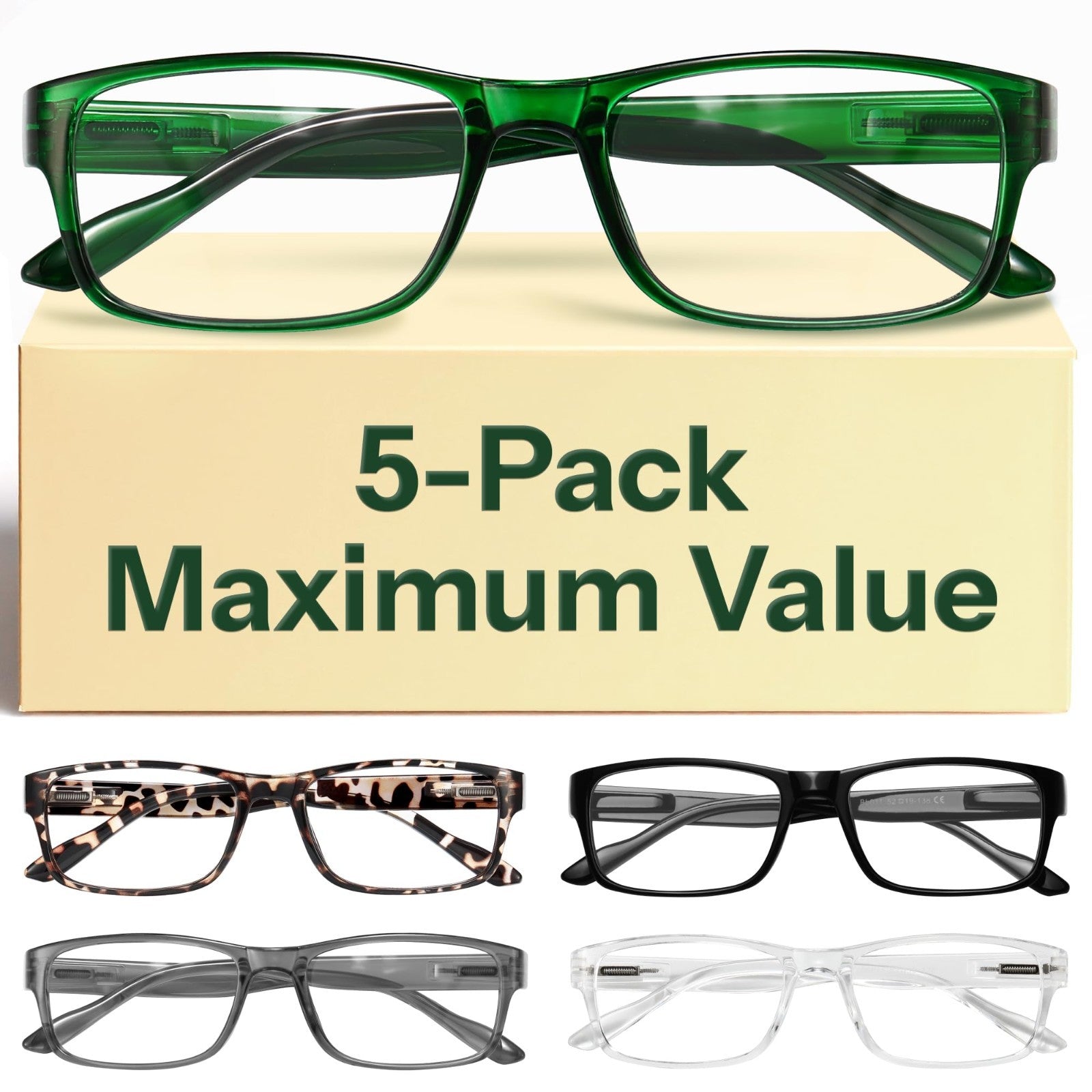 2.5x Professional Reading Glasses - All Day Comfort, Blue Light Protection, FSA-1