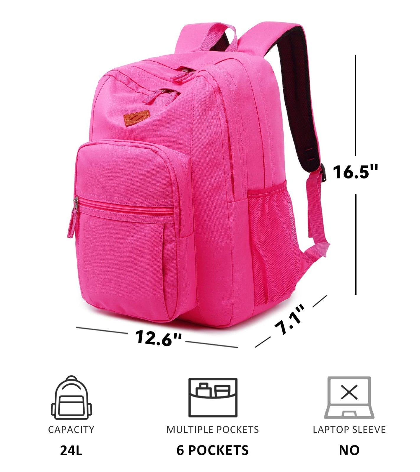 Solid Color Water Resistant Backpack for Girls & Women   School, College Bag (Ho5