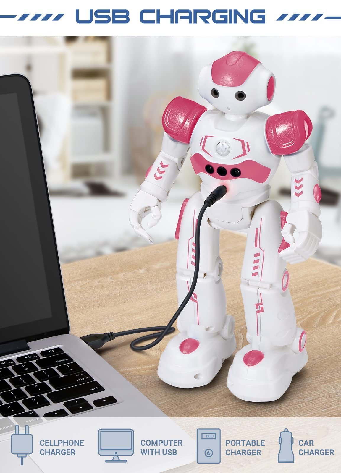 Remote Control Gesture Sensing Robot Toy for Kids Age 3 8   Pink Birthday Gift7