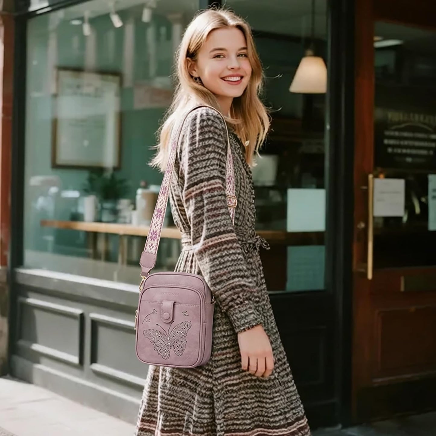 Stylish Leather Crossbody Bag for Women - Small Shoulder Purse with RFID Slots &2