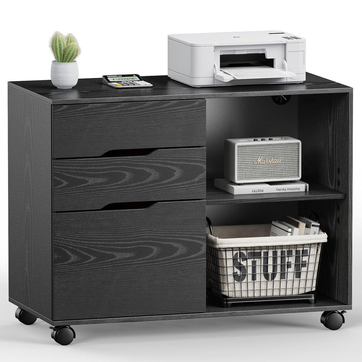 3 Drawer File Cabinet   Rolling Lateral Storage, Adjustable Shelves, Home Office1