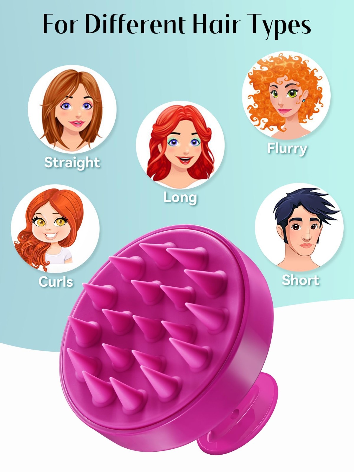 Scalp Massager Brush for Hair Growth, Silicone Shampoo Scrubber, Dandruff Relief5